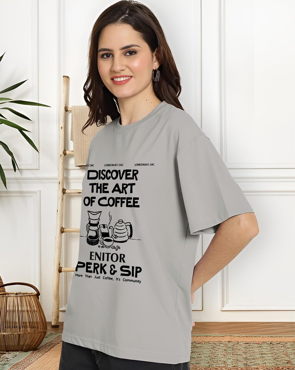 AUSK Women's Graphic Oversized T-Shirt - Image 54