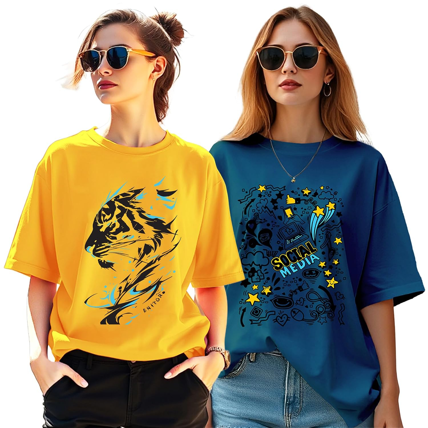 AUSK Women's Graphic Oversized T-Shirt - Image 56
