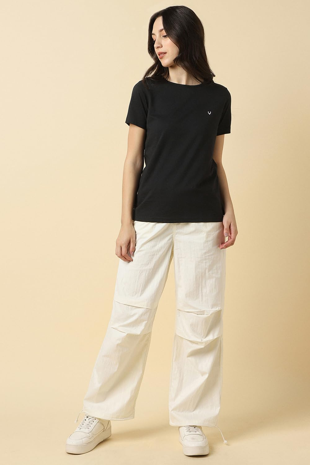Allen Solly Women's Regular-Fit Cotton Crew-Neck T-Shirt - Image 5
