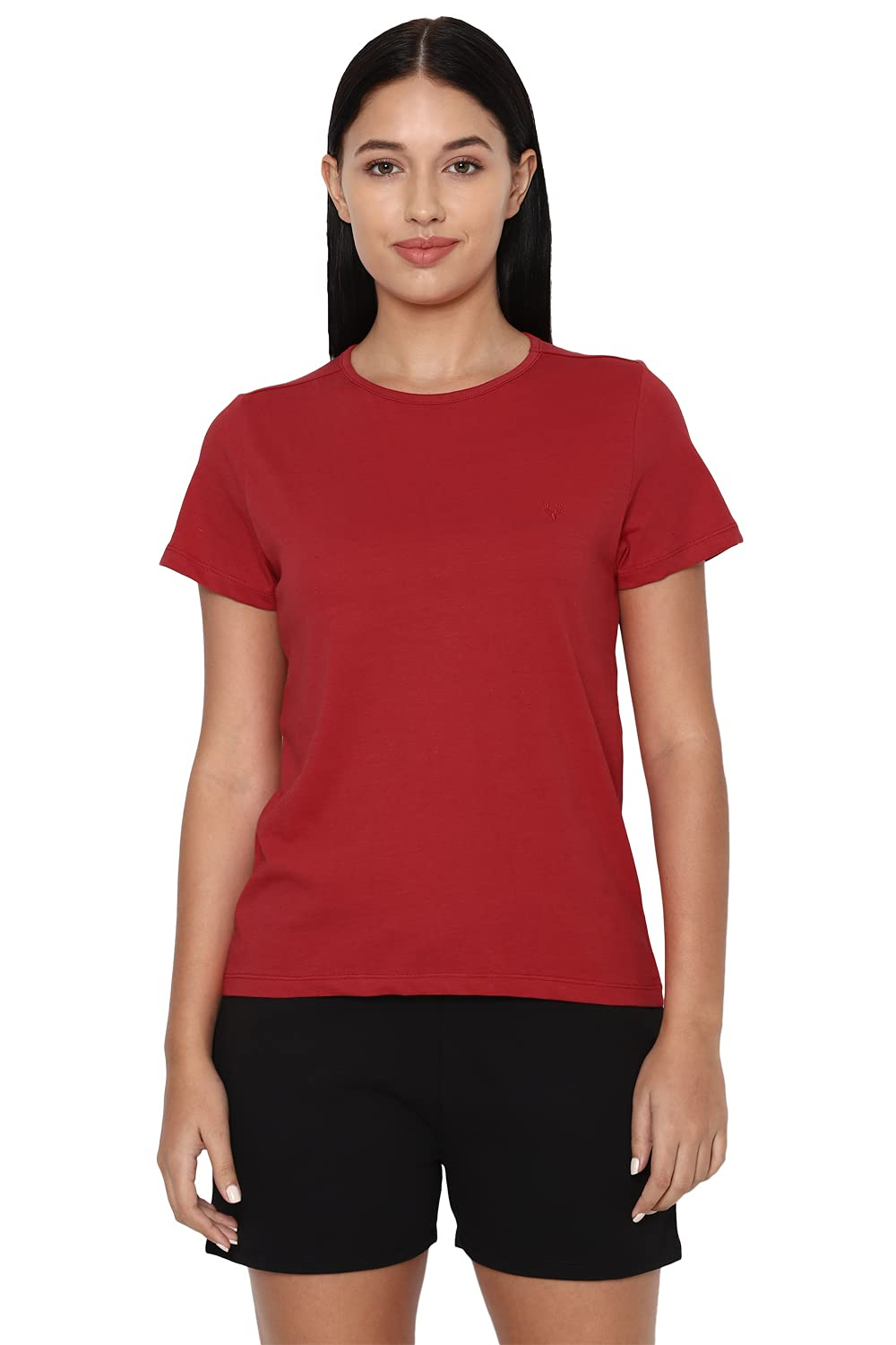 Allen Solly Women's Regular-Fit Cotton Crew-Neck T-Shirt - Image 6