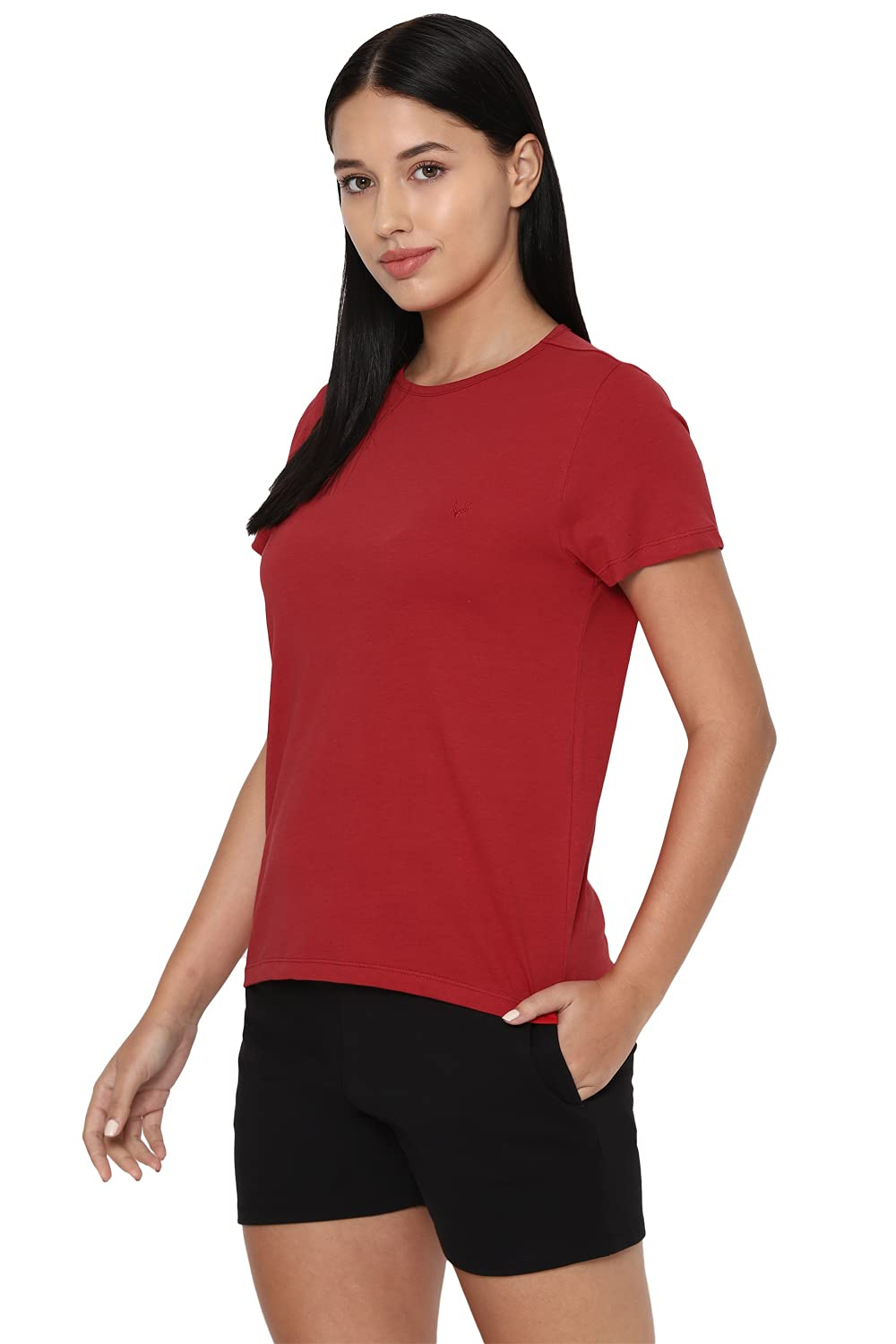 Allen Solly Women's Regular-Fit Cotton Crew-Neck T-Shirt - Image 7