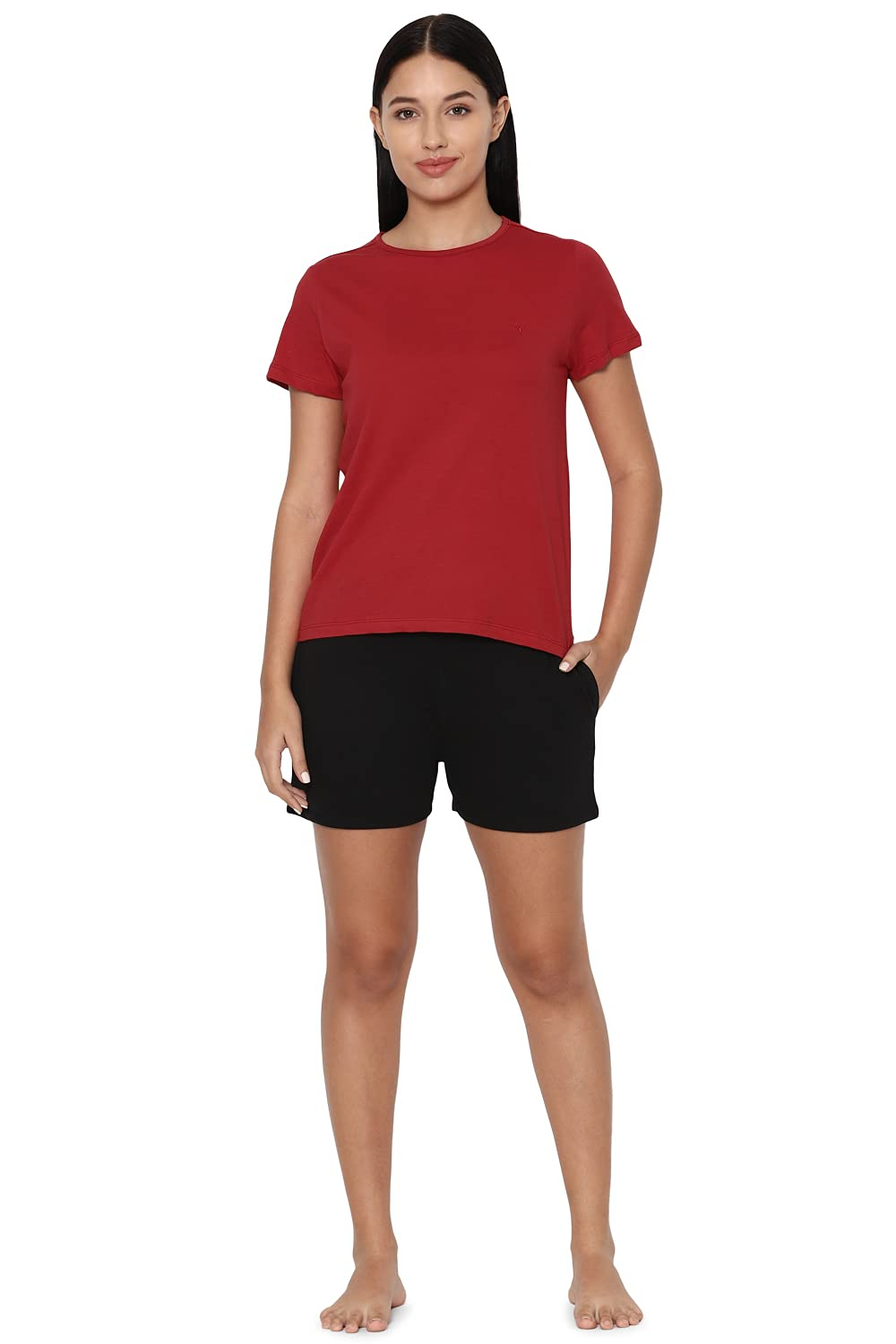 Allen Solly Women's Regular-Fit Cotton Crew-Neck T-Shirt - Image 10