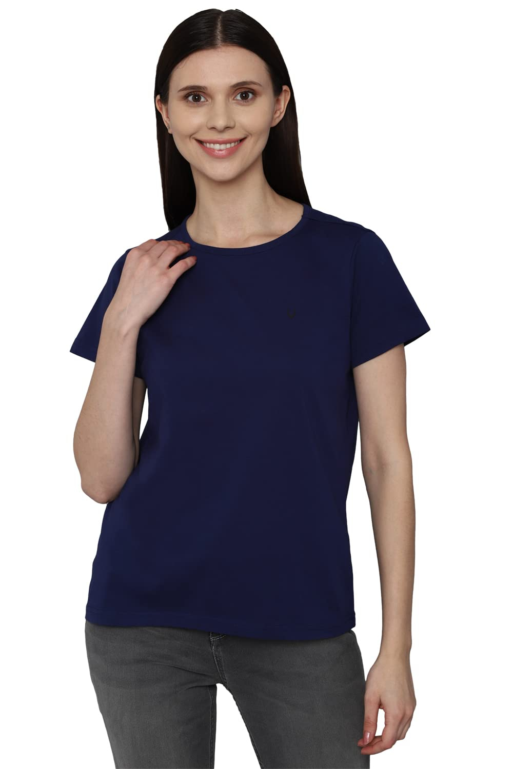 Allen Solly Women's Regular-Fit Cotton Crew-Neck T-Shirt - Image 11