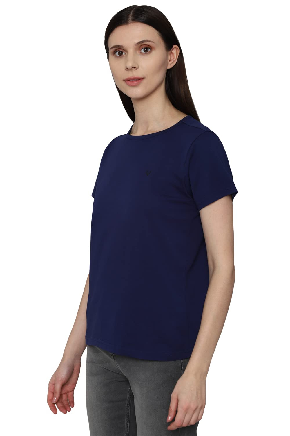 Allen Solly Women's Regular-Fit Cotton Crew-Neck T-Shirt - Image 12