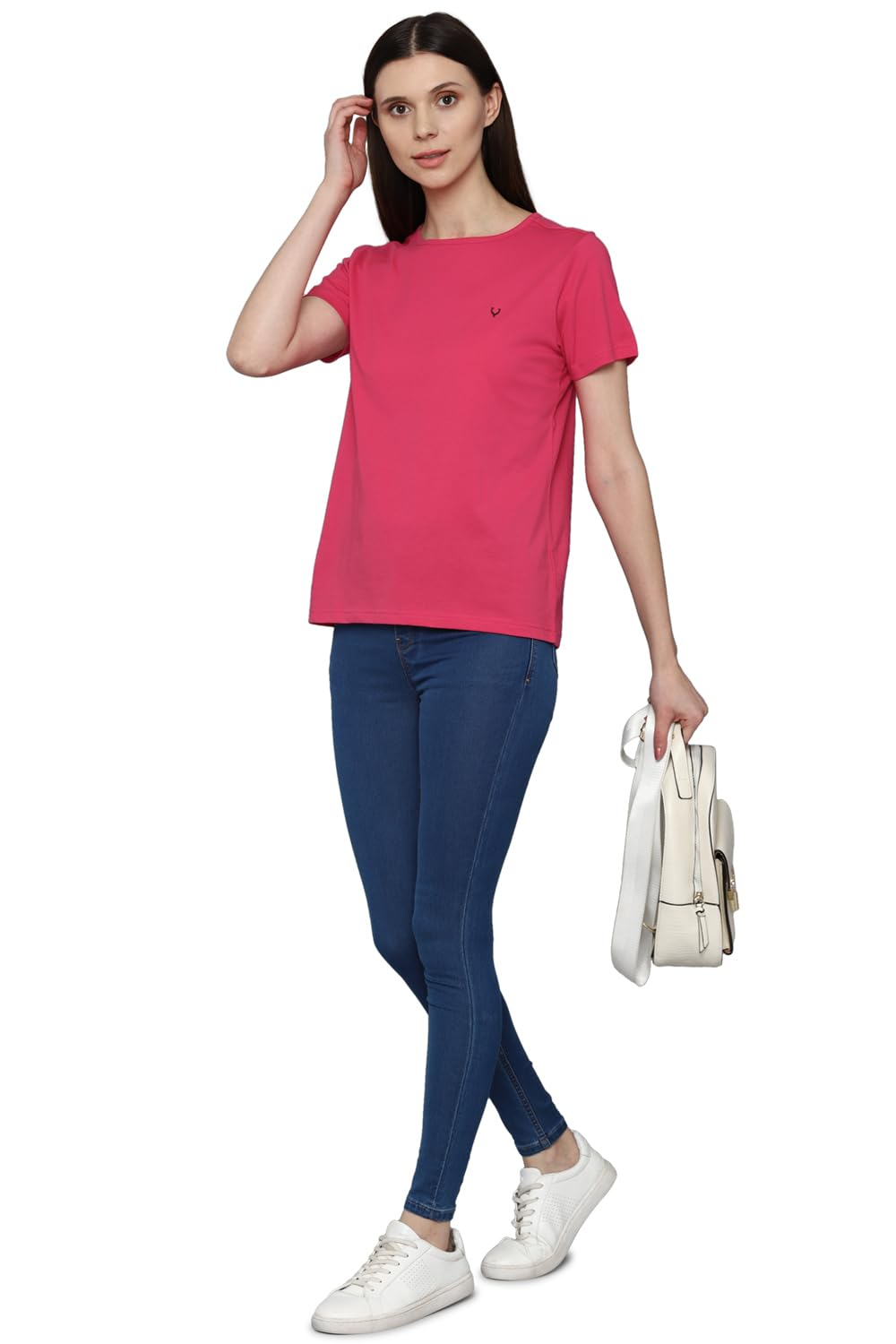 Allen Solly Women's Regular-Fit Cotton Crew-Neck T-Shirt - Image 25