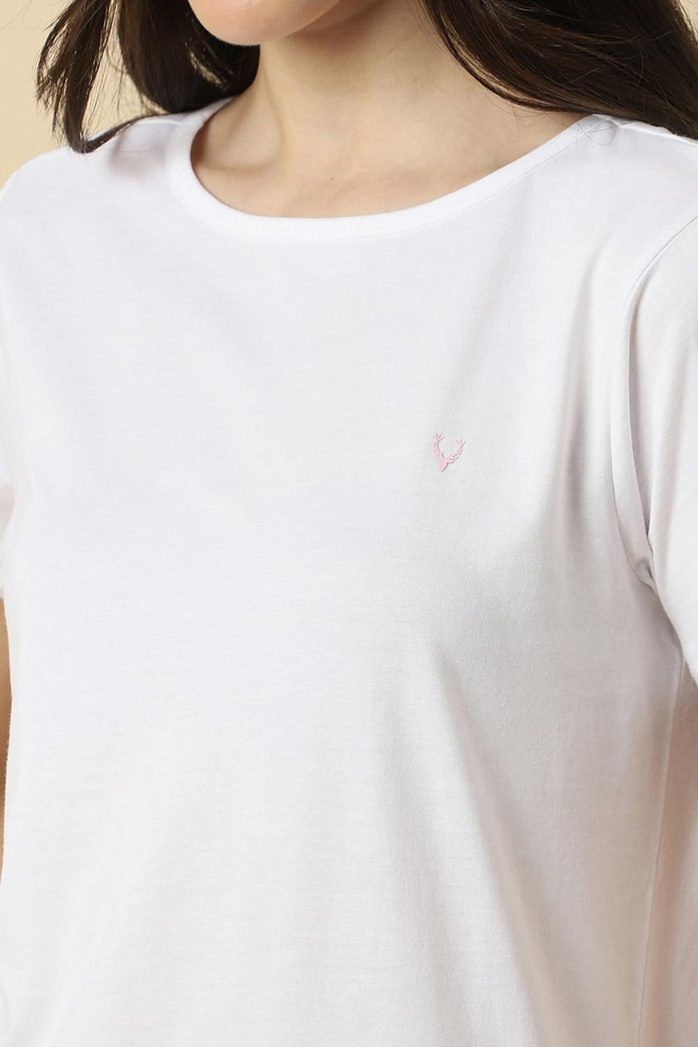 Allen Solly Women's Regular-Fit Cotton Crew-Neck T-Shirt - Image 29