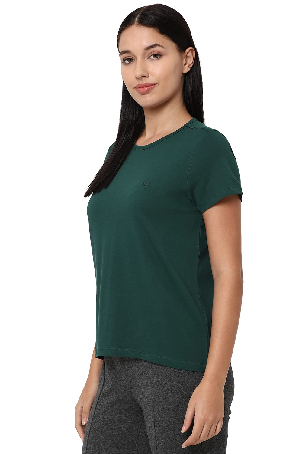 Allen Solly Women's Regular-Fit Cotton Crew-Neck T-Shirt - Image 37