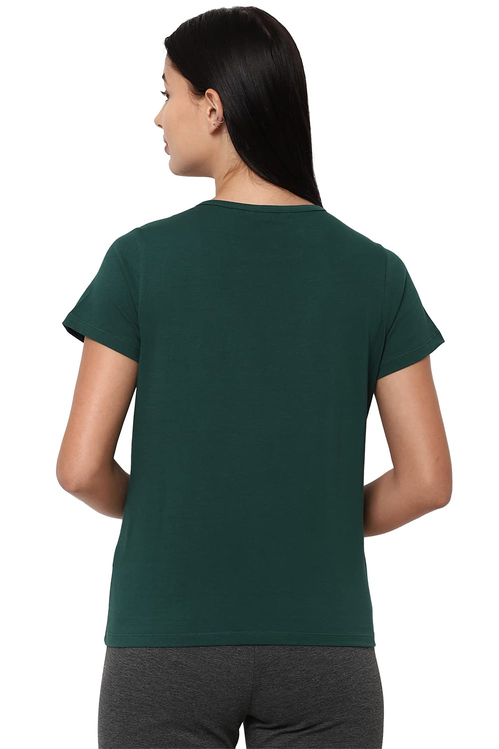 Allen Solly Women's Regular-Fit Cotton Crew-Neck T-Shirt - Image 38