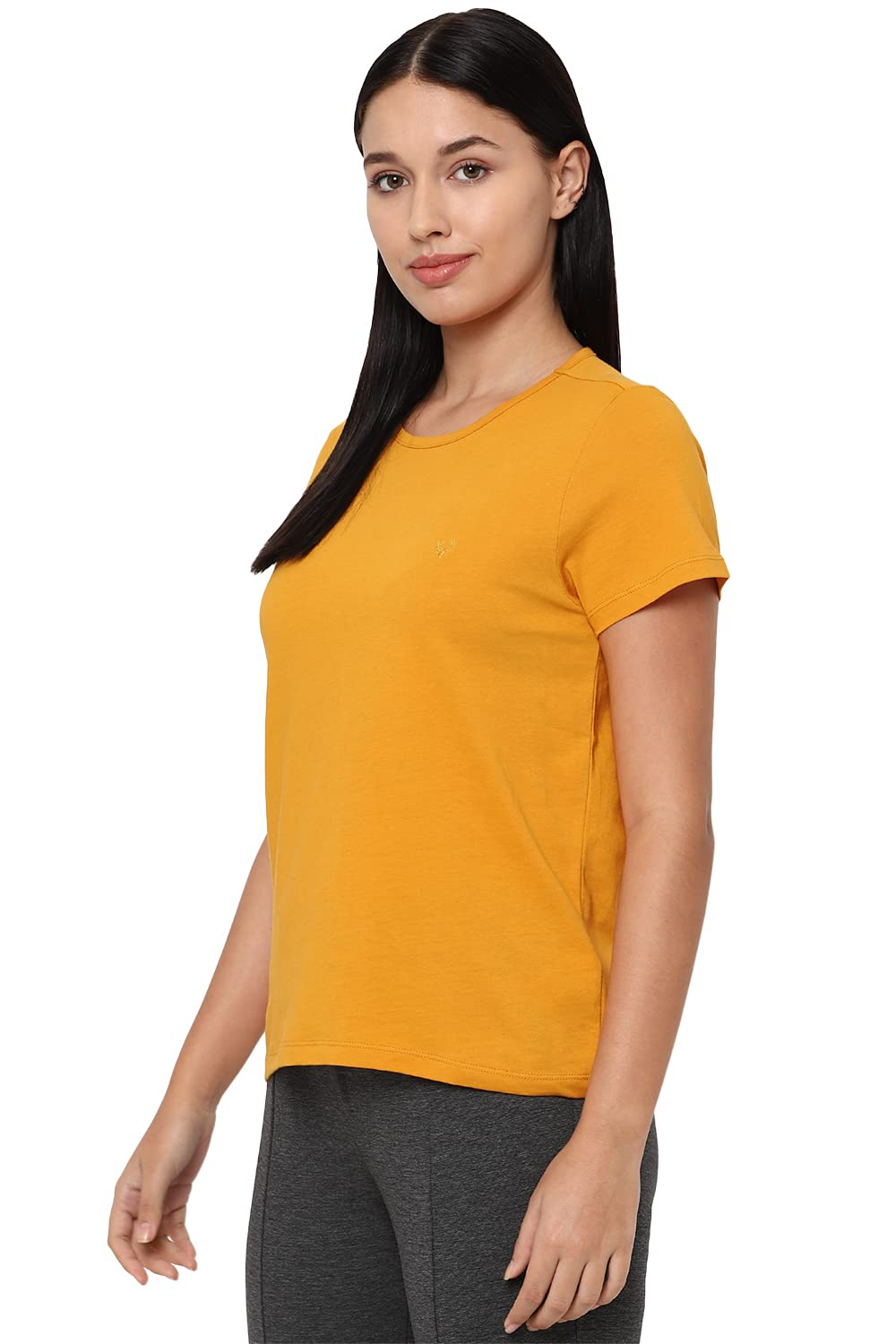 Allen Solly Women's Regular-Fit Cotton Crew-Neck T-Shirt - Image 42