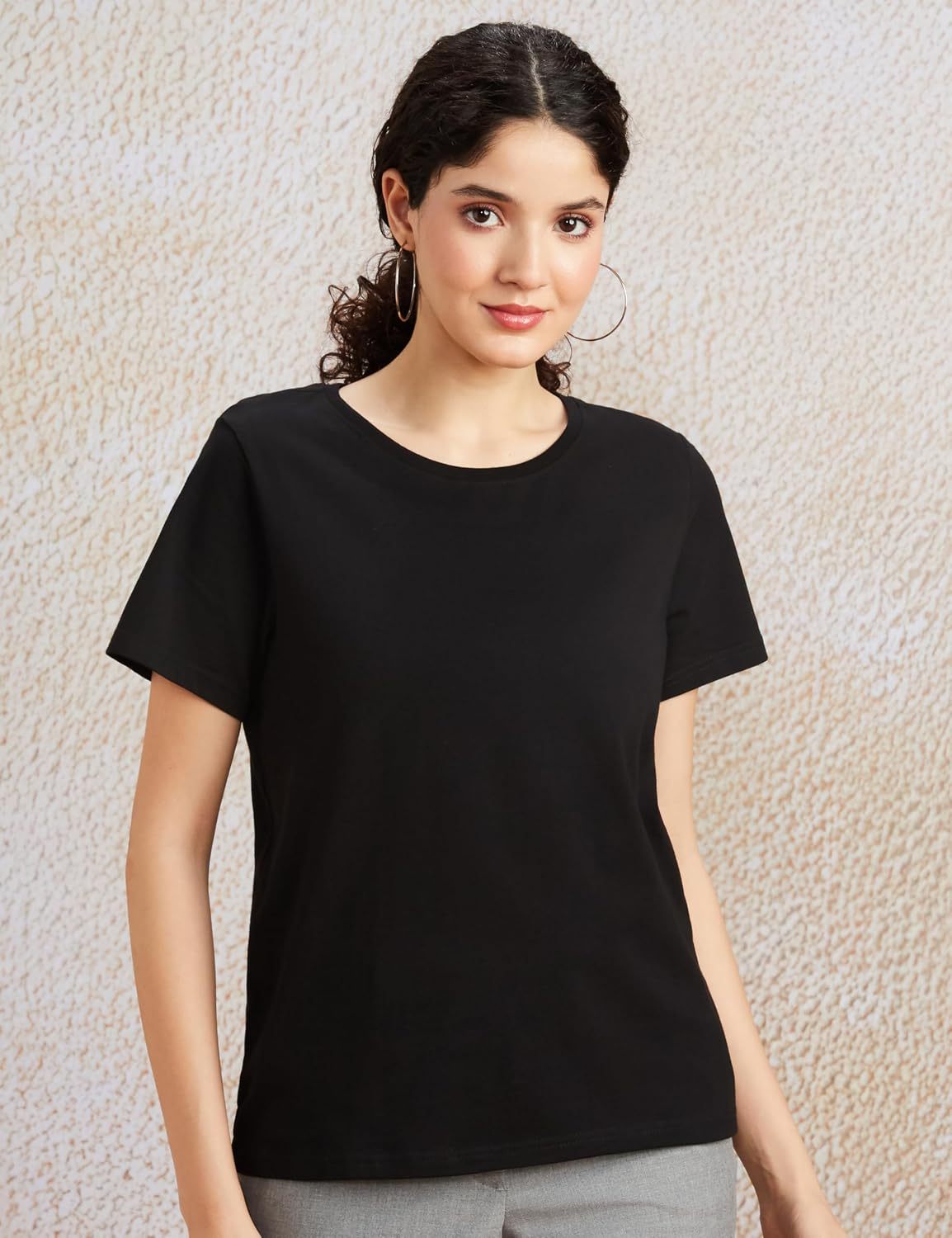 Symbol Women's Cotton-Stretch Round-Neck T-Shirts - Pack of 2 - Image 2