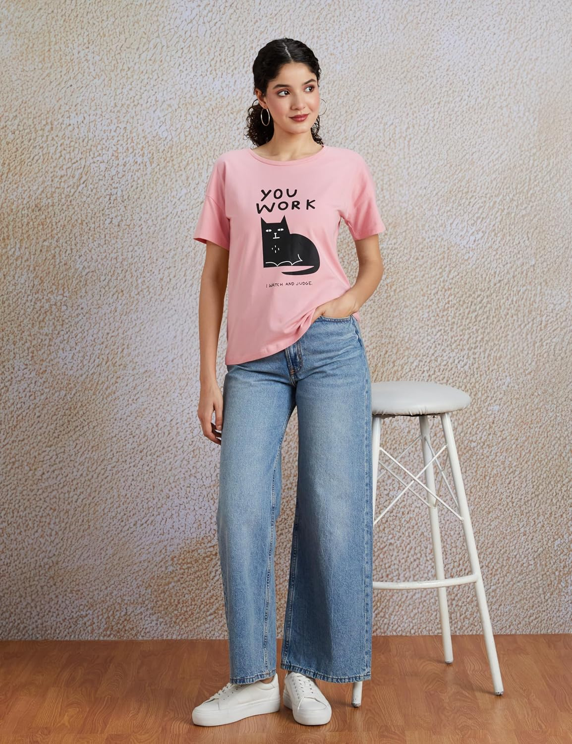 Symbol Women's Cotton-Stretch Round-Neck T-Shirts - Pack of 2 - Image 49