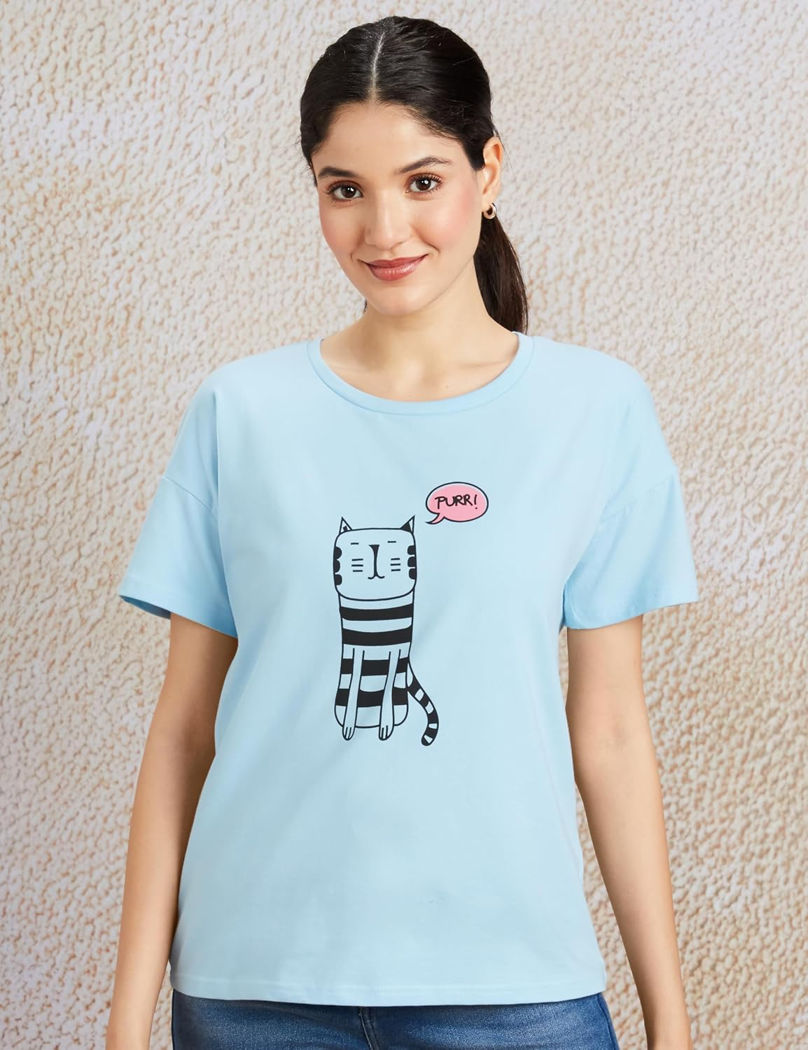 Symbol Women's Cotton-Stretch Round-Neck T-Shirts - Pack of 2 - Image 60
