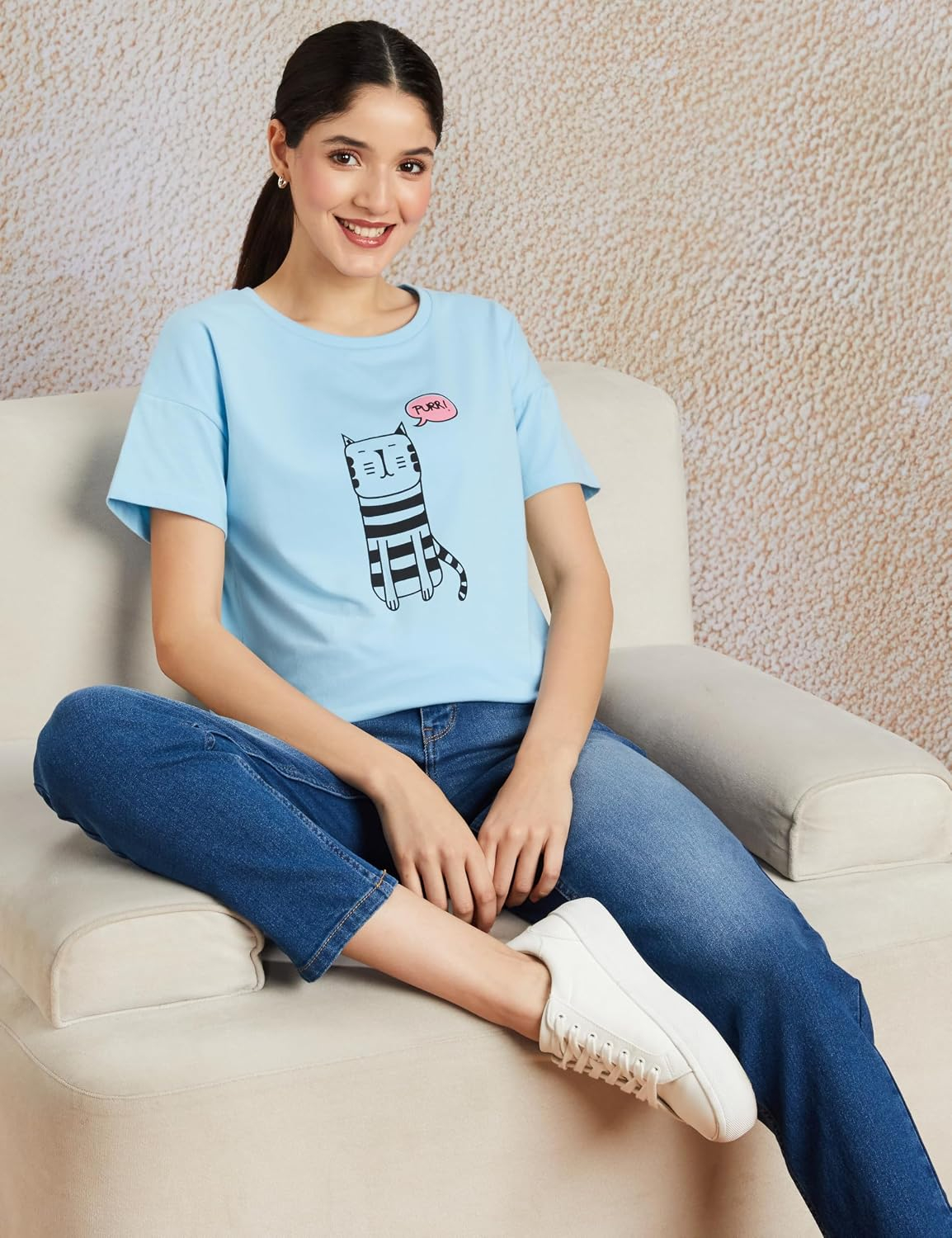 Symbol Women's Cotton-Stretch Round-Neck T-Shirts - Pack of 2 - Image 62