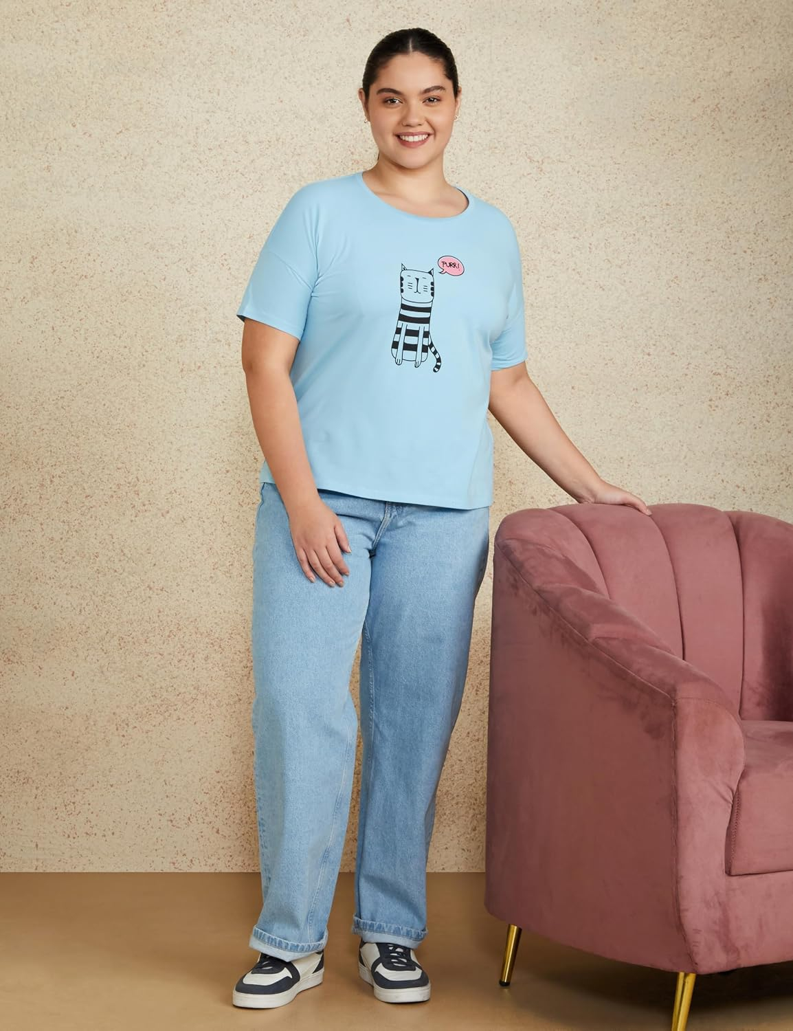 Symbol Women's Cotton-Stretch Round-Neck T-Shirts - Pack of 2 - Image 64