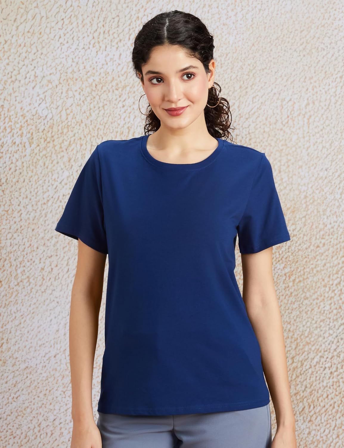 Symbol Women's Cotton-Stretch Round-Neck T-Shirts - Pack of 2 - Image 67