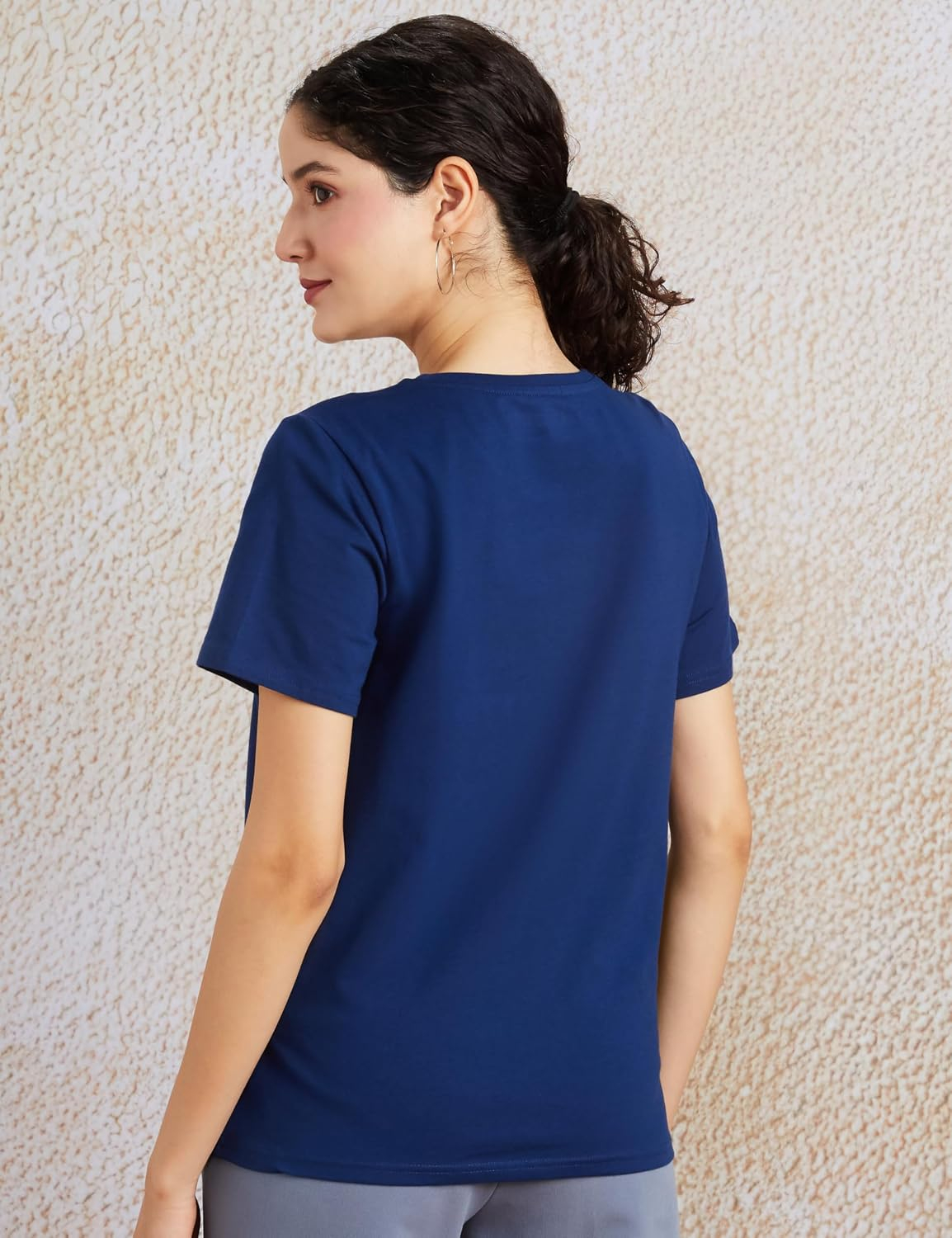 Symbol Women's Cotton-Stretch Round-Neck T-Shirts - Pack of 2 - Image 68