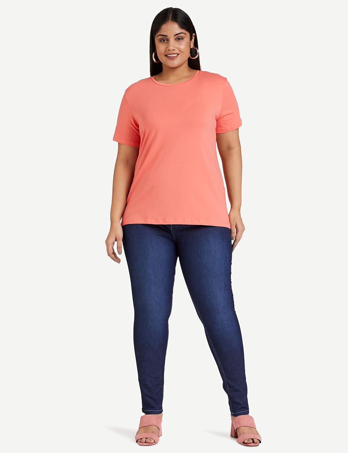Symbol Women's Cotton-Stretch Round-Neck T-Shirts - Pack of 2 - Image 81