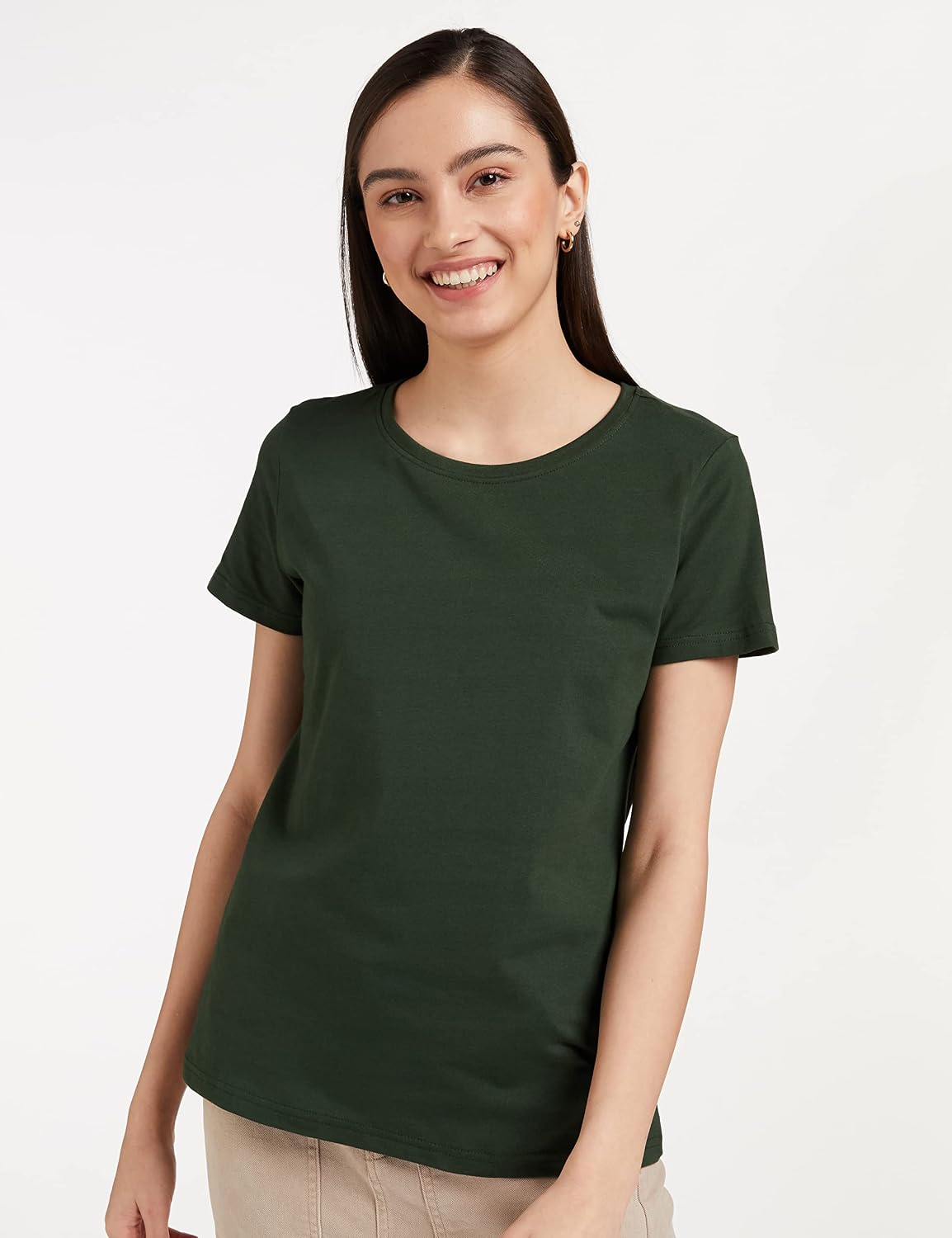 Symbol Women's Cotton-Stretch Round-Neck T-Shirts - Pack of 2 - Image 93