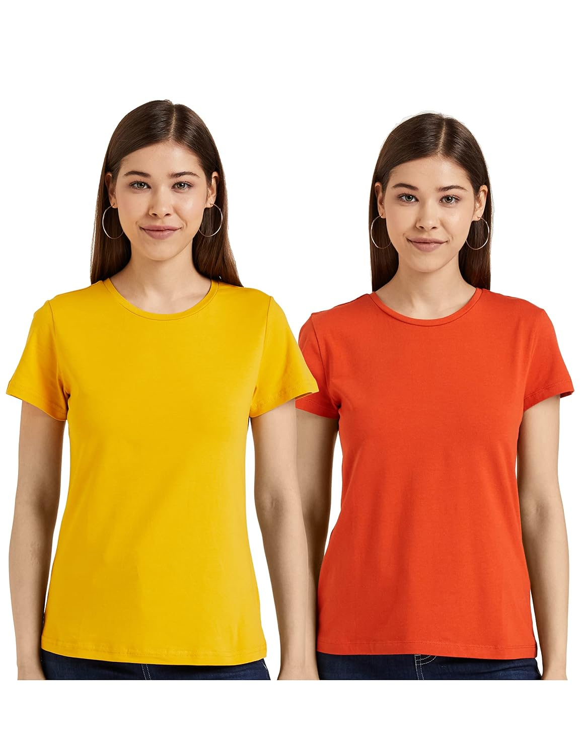Symbol Women's Cotton-Stretch Round-Neck T-Shirts - Pack of 2 - Image 102