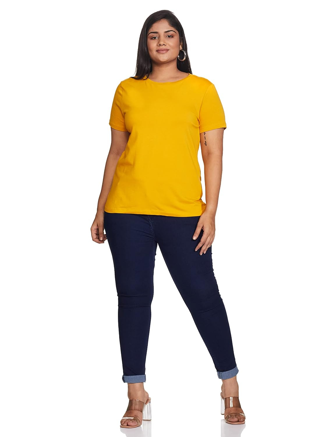 Symbol Women's Cotton-Stretch Round-Neck T-Shirts - Pack of 2 - Image 107
