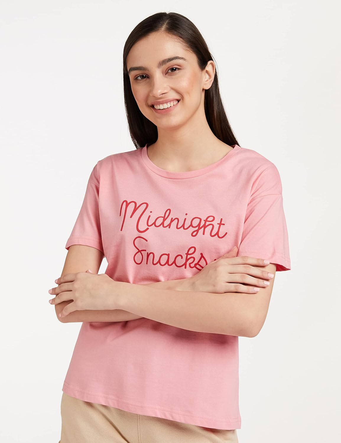 Symbol Women's Cotton-Stretch Round-Neck T-Shirts - Pack of 2 - Image 111