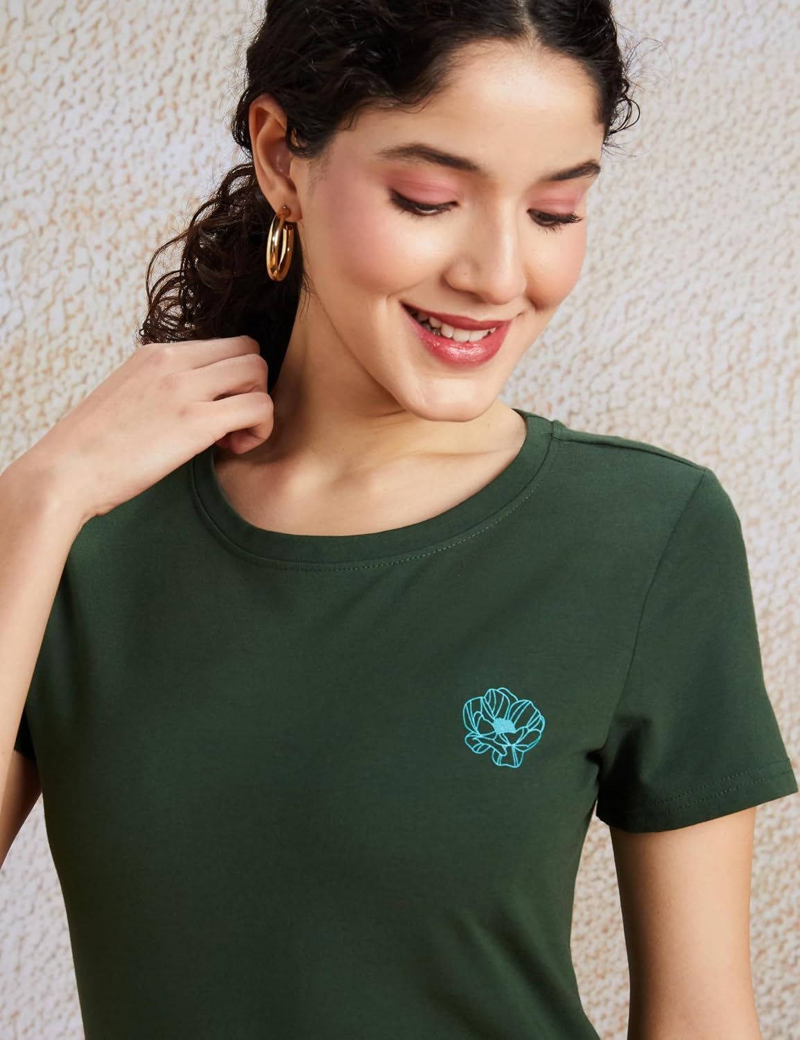 Symbol Women's Cotton-Stretch Round-Neck T-Shirts - Pack of 2 - Image 122