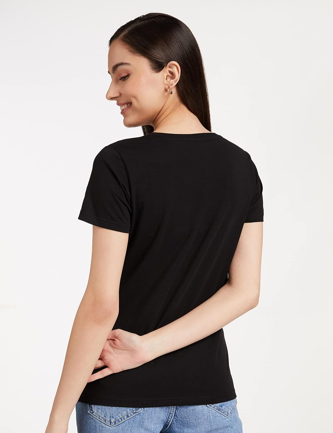 Symbol Women's Cotton-Stretch V-Neck T-Shirts - Pack of 2 - Image 3