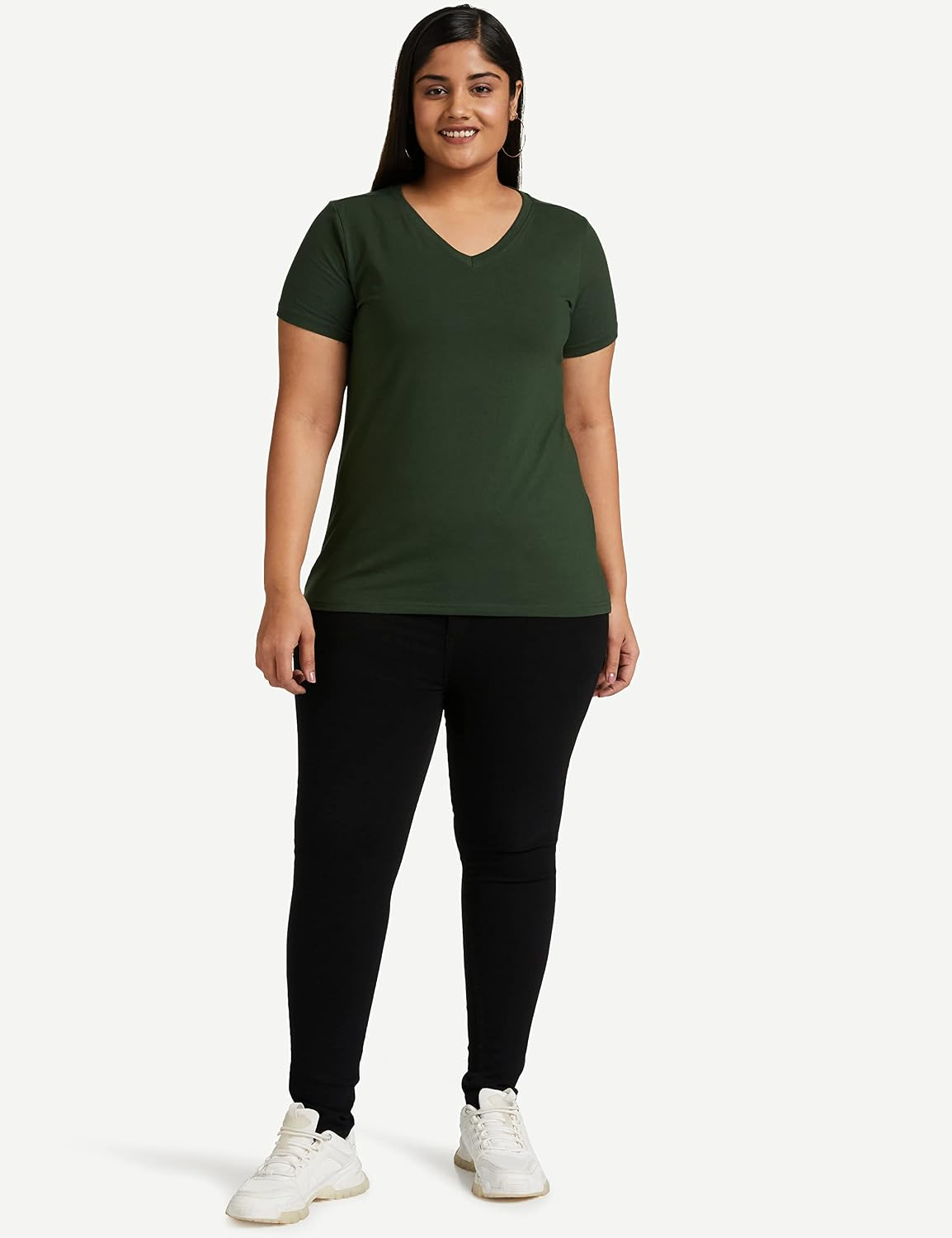 Symbol Women's Cotton-Stretch V-Neck T-Shirts - Pack of 2 - Image 5