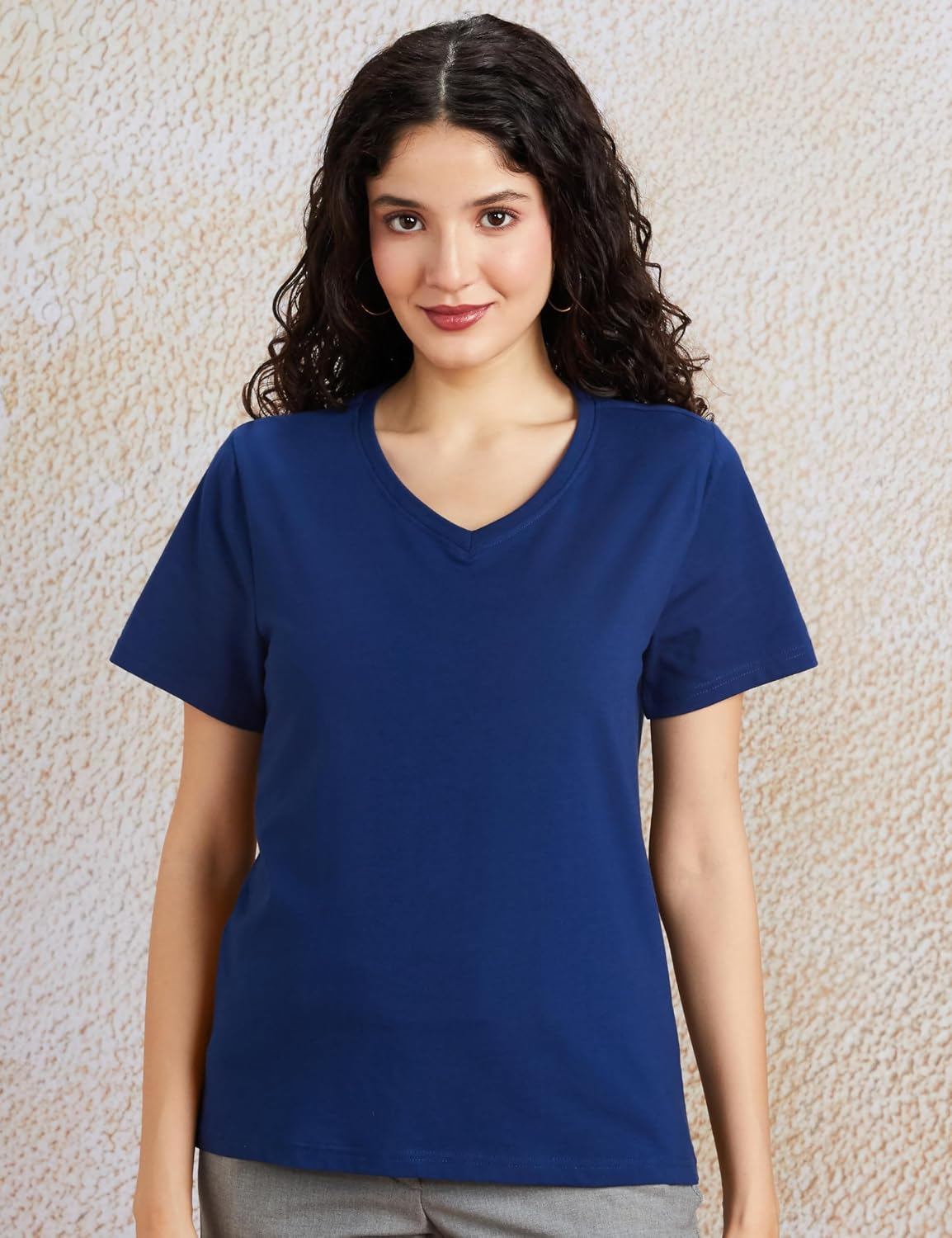 Symbol Women's Cotton-Stretch V-Neck T-Shirts - Pack of 2 - Image 9