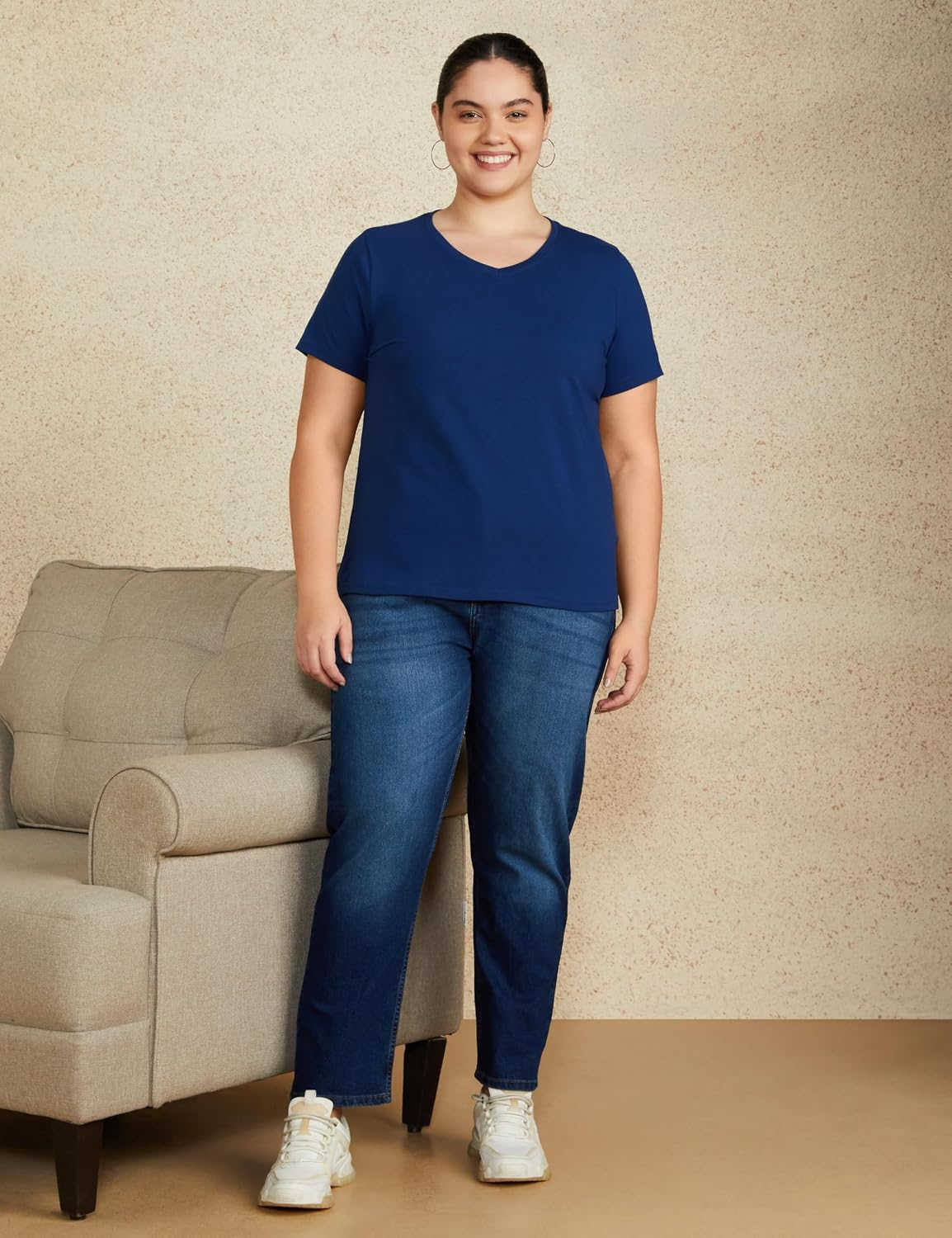 Symbol Women's Cotton-Stretch V-Neck T-Shirts - Pack of 2 - Image 13