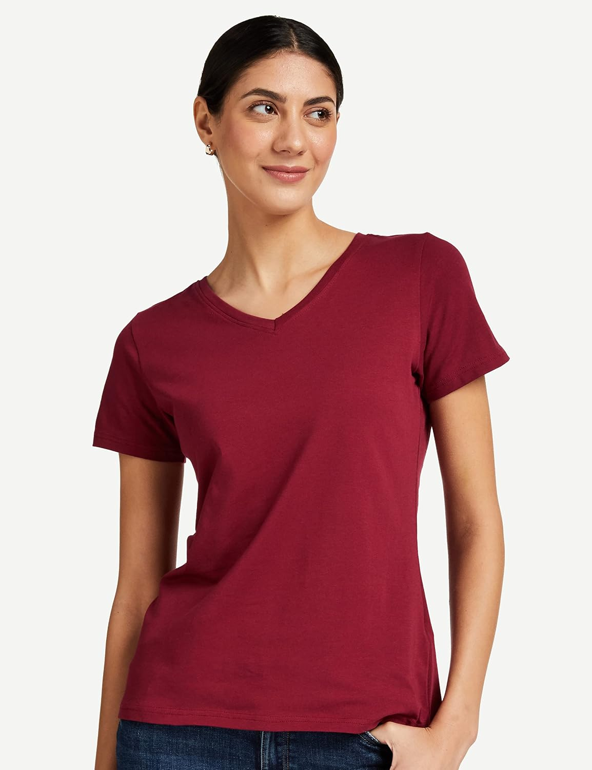 Symbol Women's Cotton-Stretch V-Neck T-Shirts - Pack of 2 - Image 23