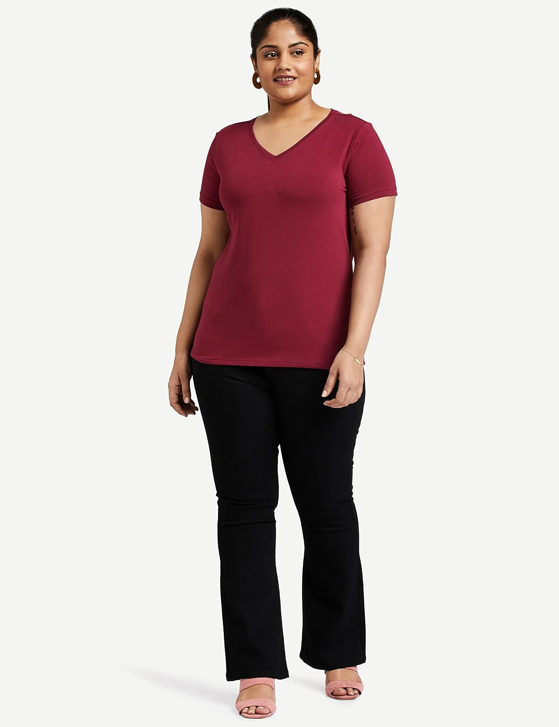 Symbol Women's Cotton-Stretch V-Neck T-Shirts - Pack of 2 - Image 26