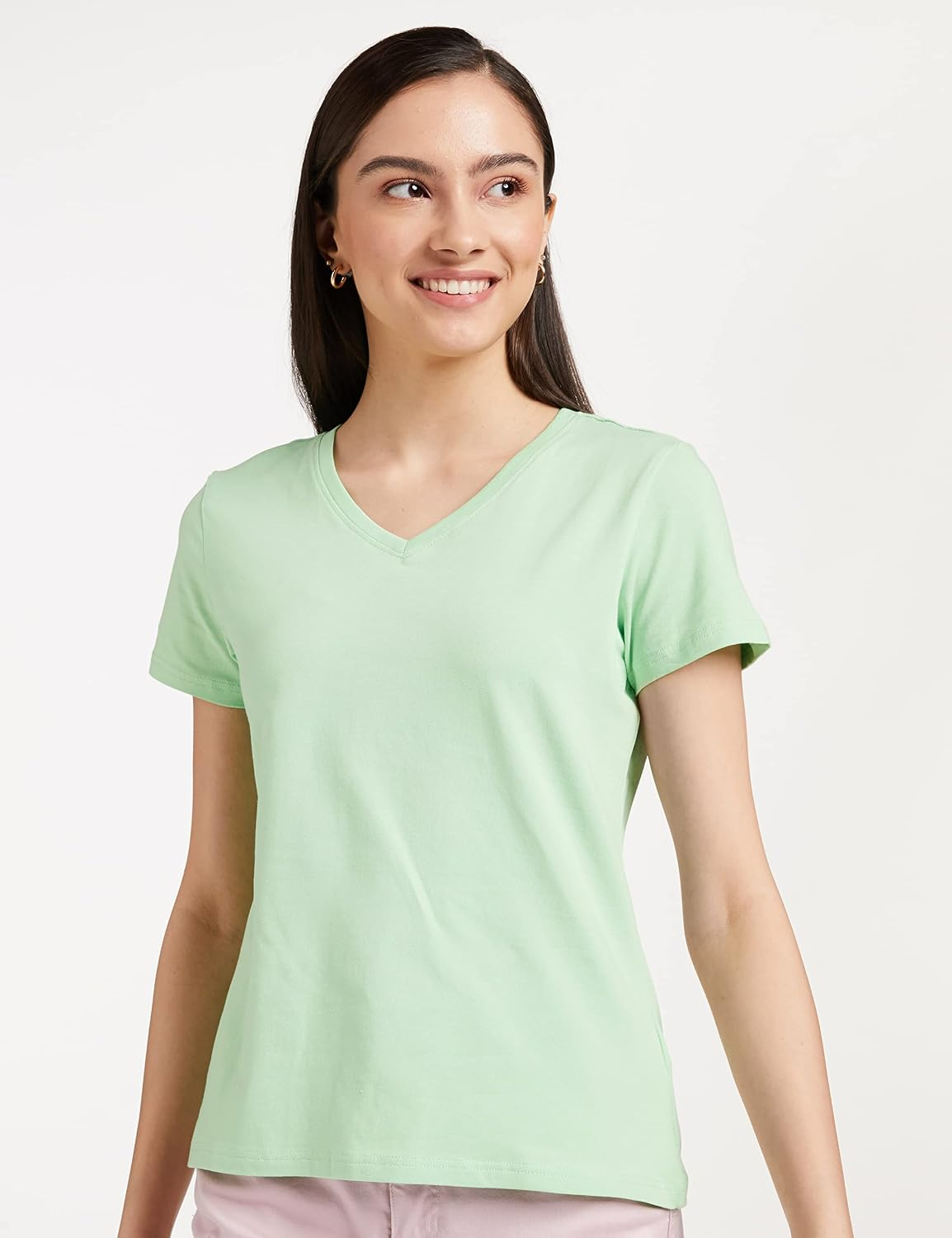 Symbol Women's Cotton-Stretch V-Neck T-Shirts - Pack of 2 - Image 29