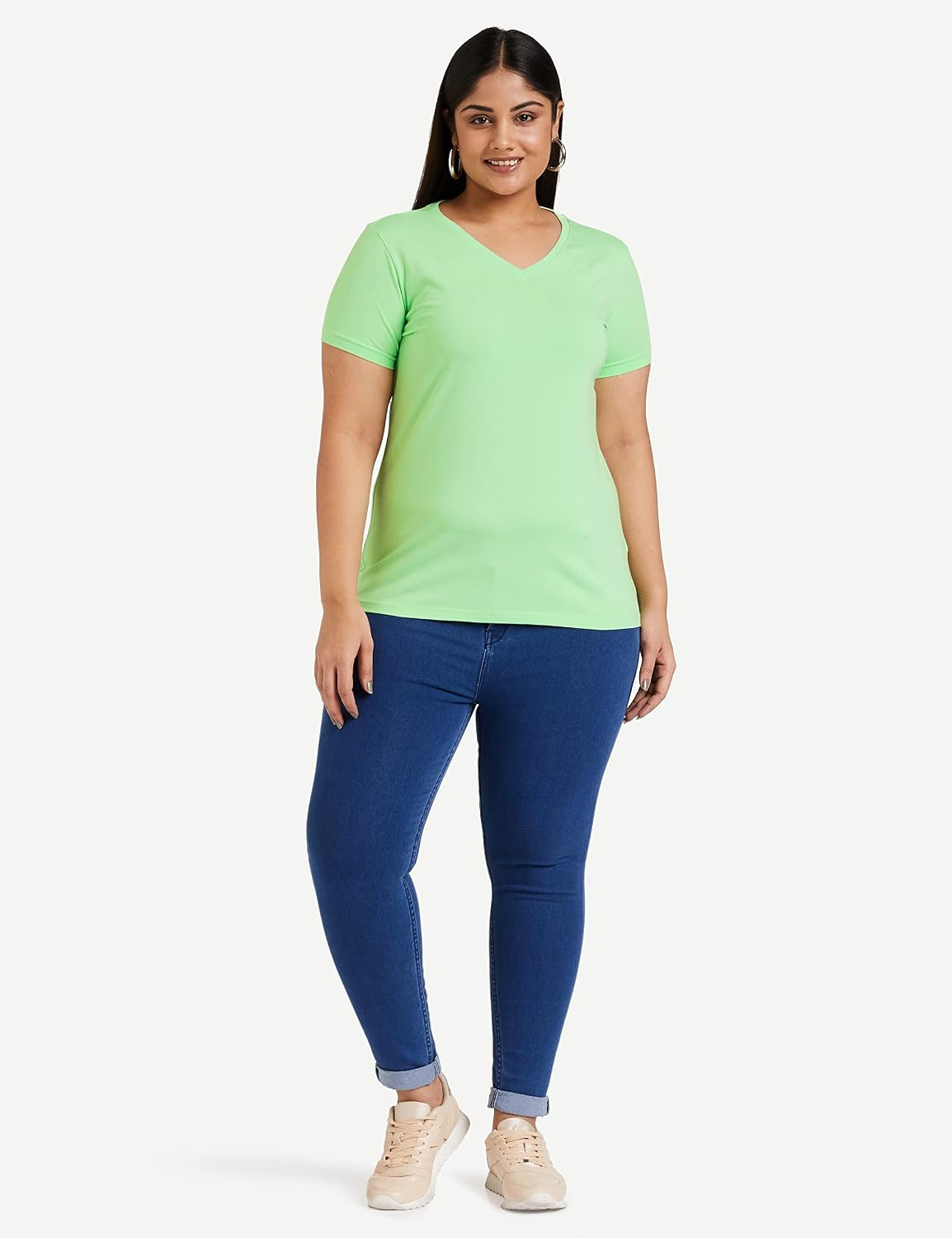 Symbol Women's Cotton-Stretch V-Neck T-Shirts - Pack of 2 - Image 34