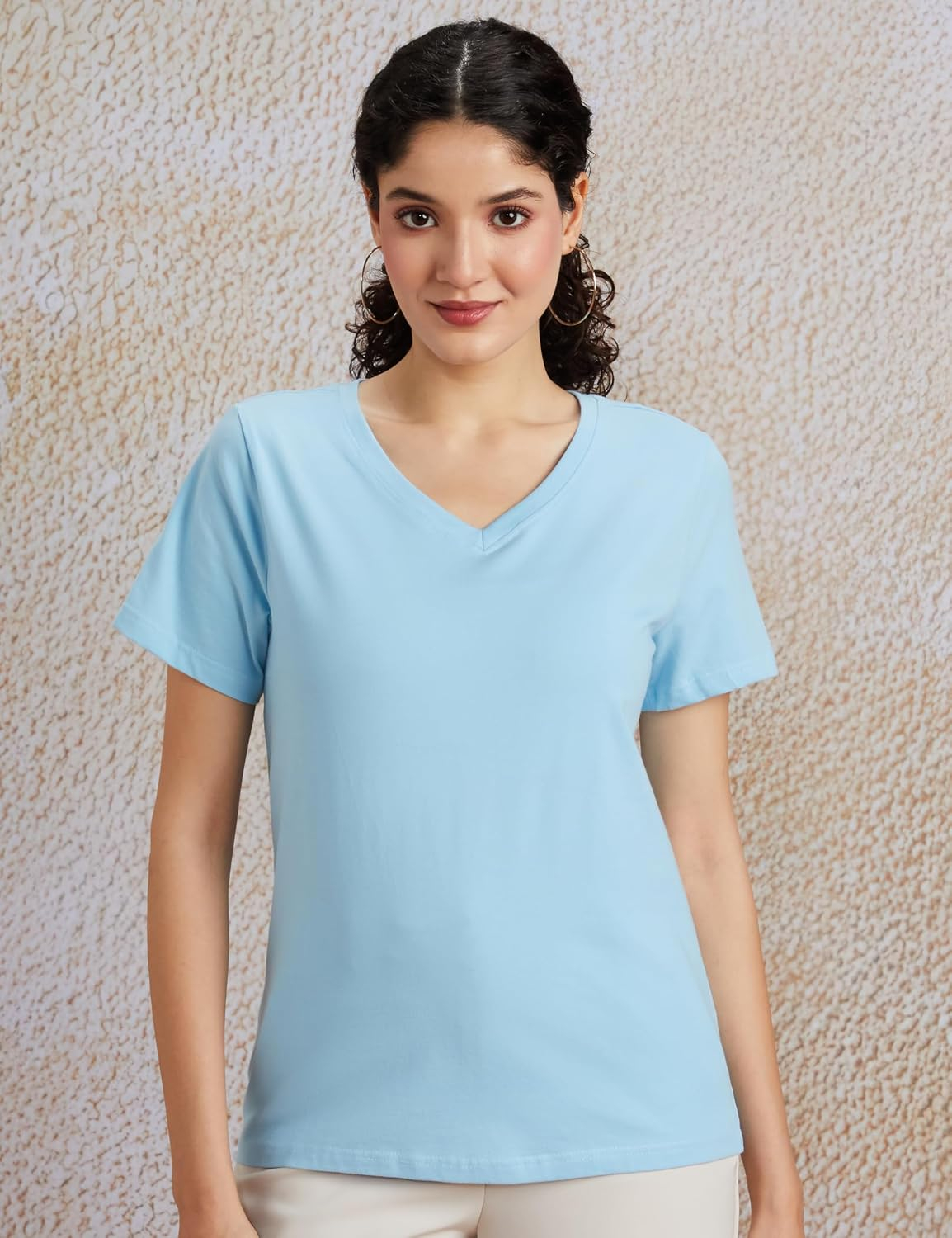 Symbol Women's Cotton-Stretch V-Neck T-Shirts - Pack of 2 - Image 36