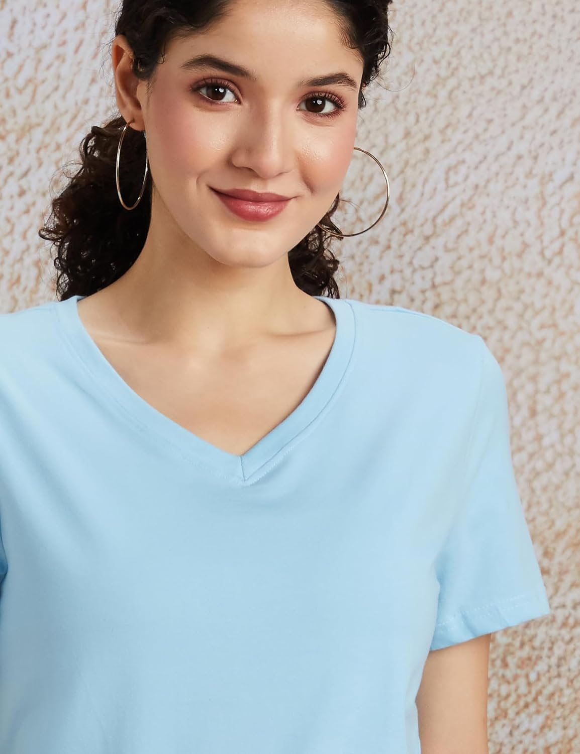 Symbol Women's Cotton-Stretch V-Neck T-Shirts - Pack of 2 - Image 39