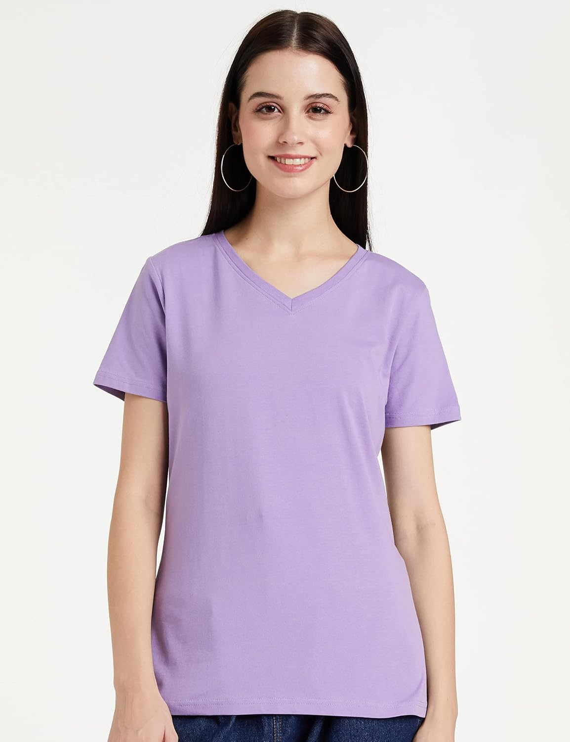 Symbol Women's Cotton-Stretch V-Neck T-Shirts - Pack of 2 - Image 42