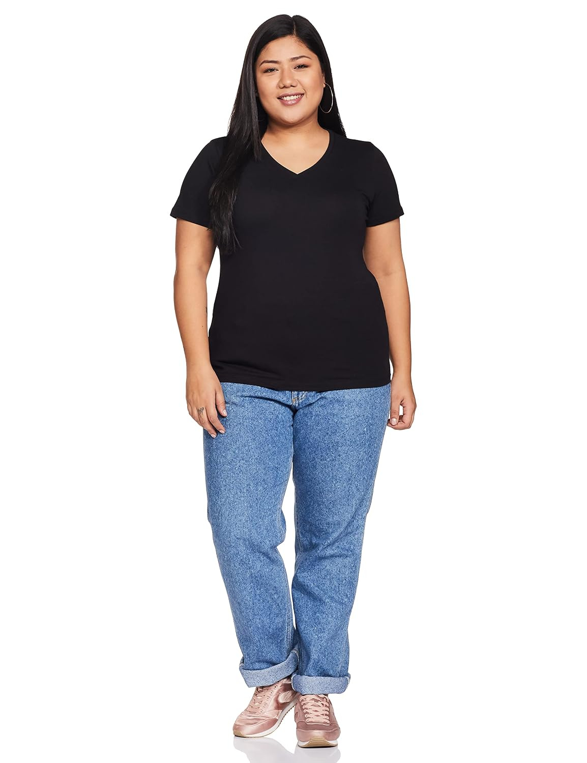 Symbol Women's Cotton-Stretch V-Neck T-Shirts - Pack of 2 - Image 46