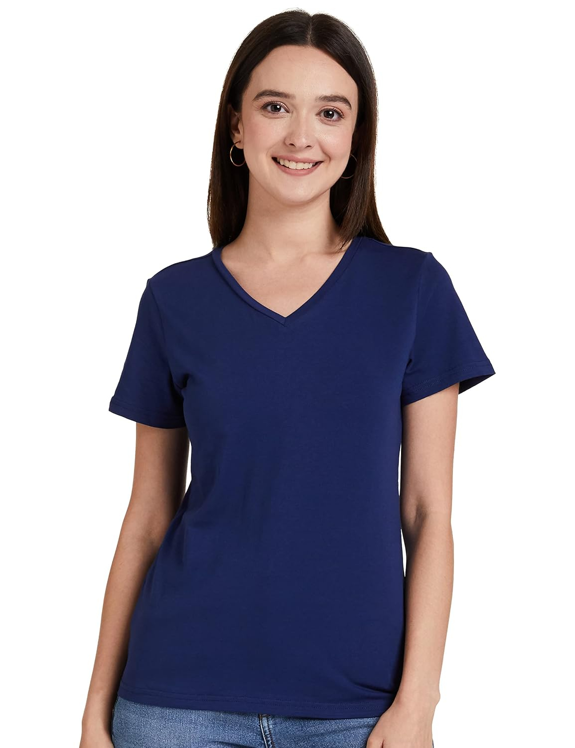 Symbol Women's Cotton-Stretch V-Neck T-Shirts - Pack of 2 - Image 49