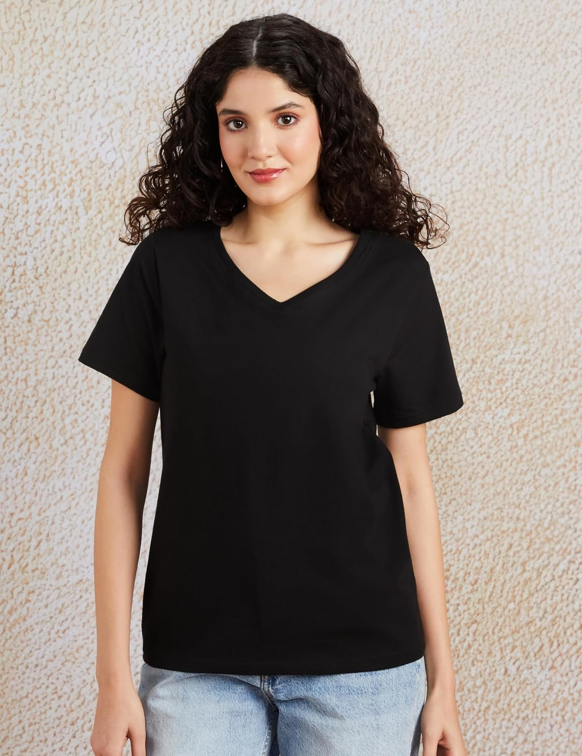 Symbol Women's Cotton-Stretch V-Neck T-Shirts - Pack of 2 - Image 56