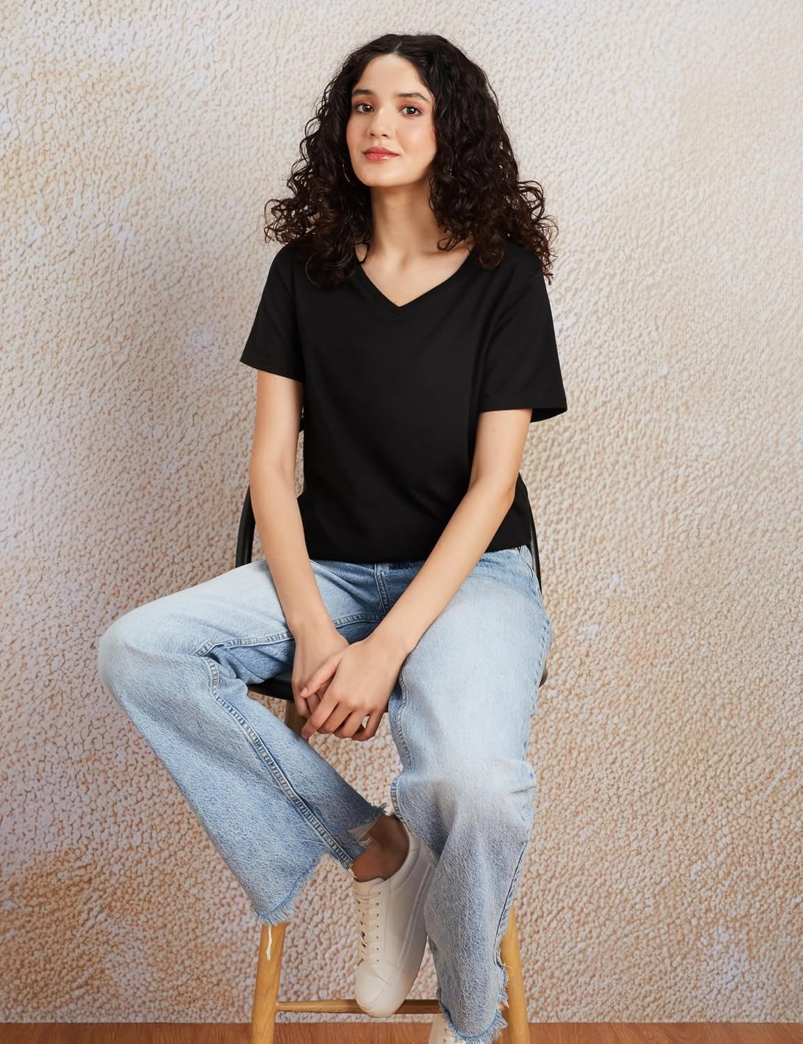 Symbol Women's Cotton-Stretch V-Neck T-Shirts - Pack of 2 - Image 58