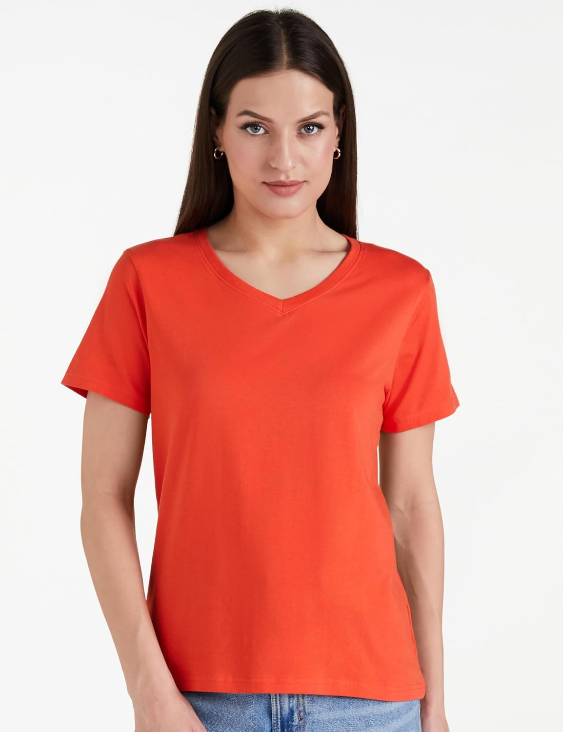 Symbol Women's Cotton-Stretch V-Neck T-Shirts - Pack of 2 - Image 70