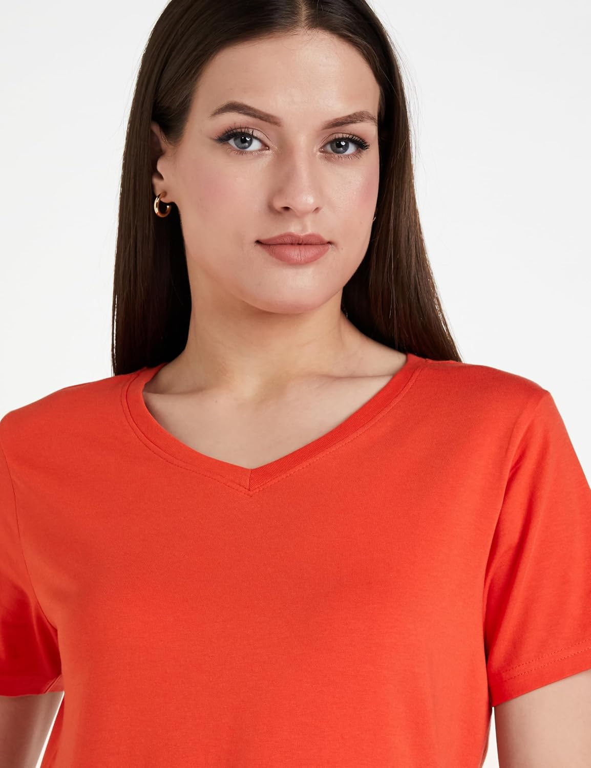 Symbol Women's Cotton-Stretch V-Neck T-Shirts - Pack of 2 - Image 73
