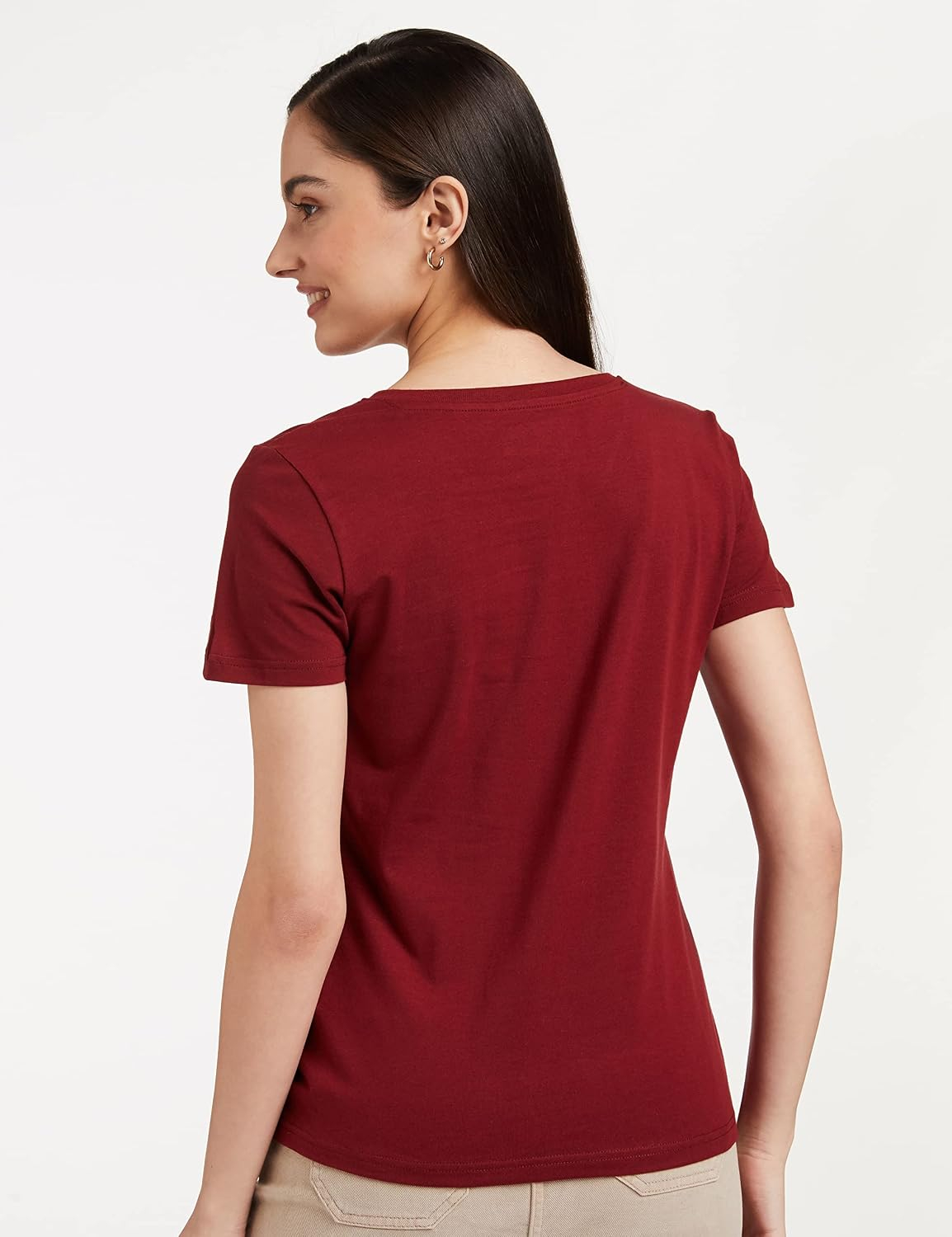 Symbol Women's Cotton-Stretch V-Neck T-Shirts - Pack of 2 - Image 79