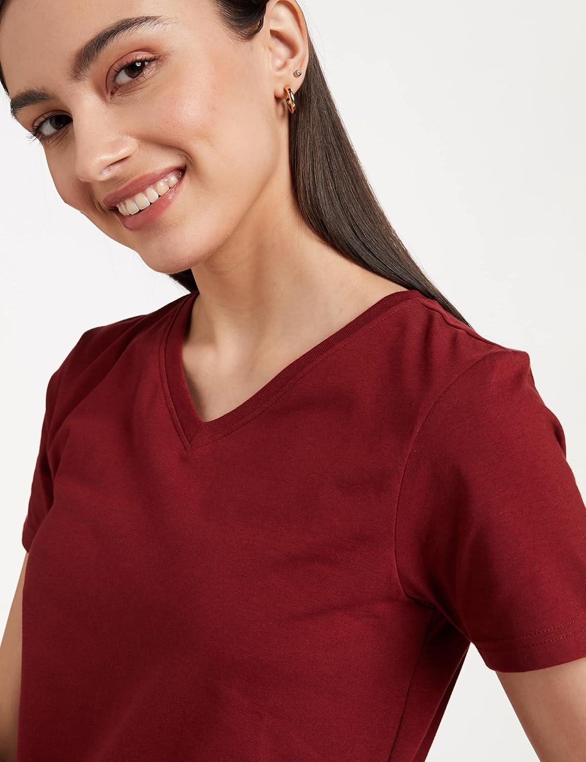 Symbol Women's Cotton-Stretch V-Neck T-Shirts - Pack of 2 - Image 81