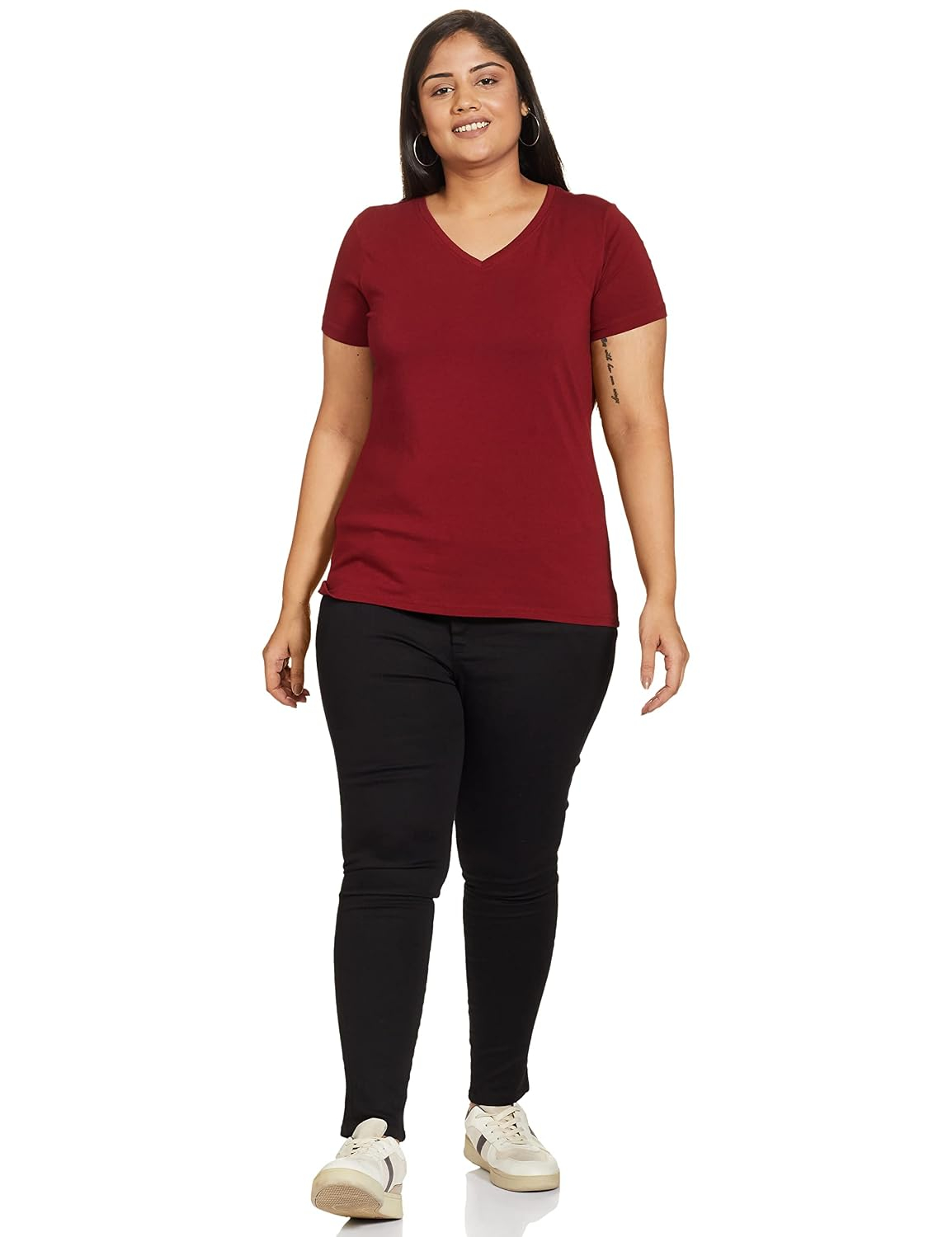 Symbol Women's Cotton-Stretch V-Neck T-Shirts - Pack of 2 - Image 83