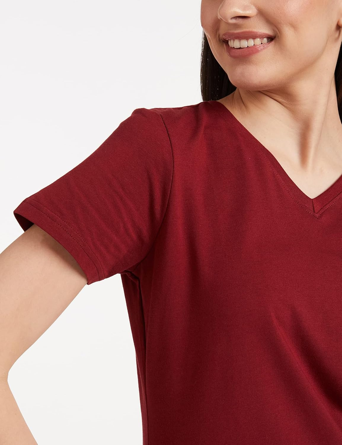 Symbol Women's Cotton-Stretch V-Neck T-Shirts - Pack of 2 - Image 84