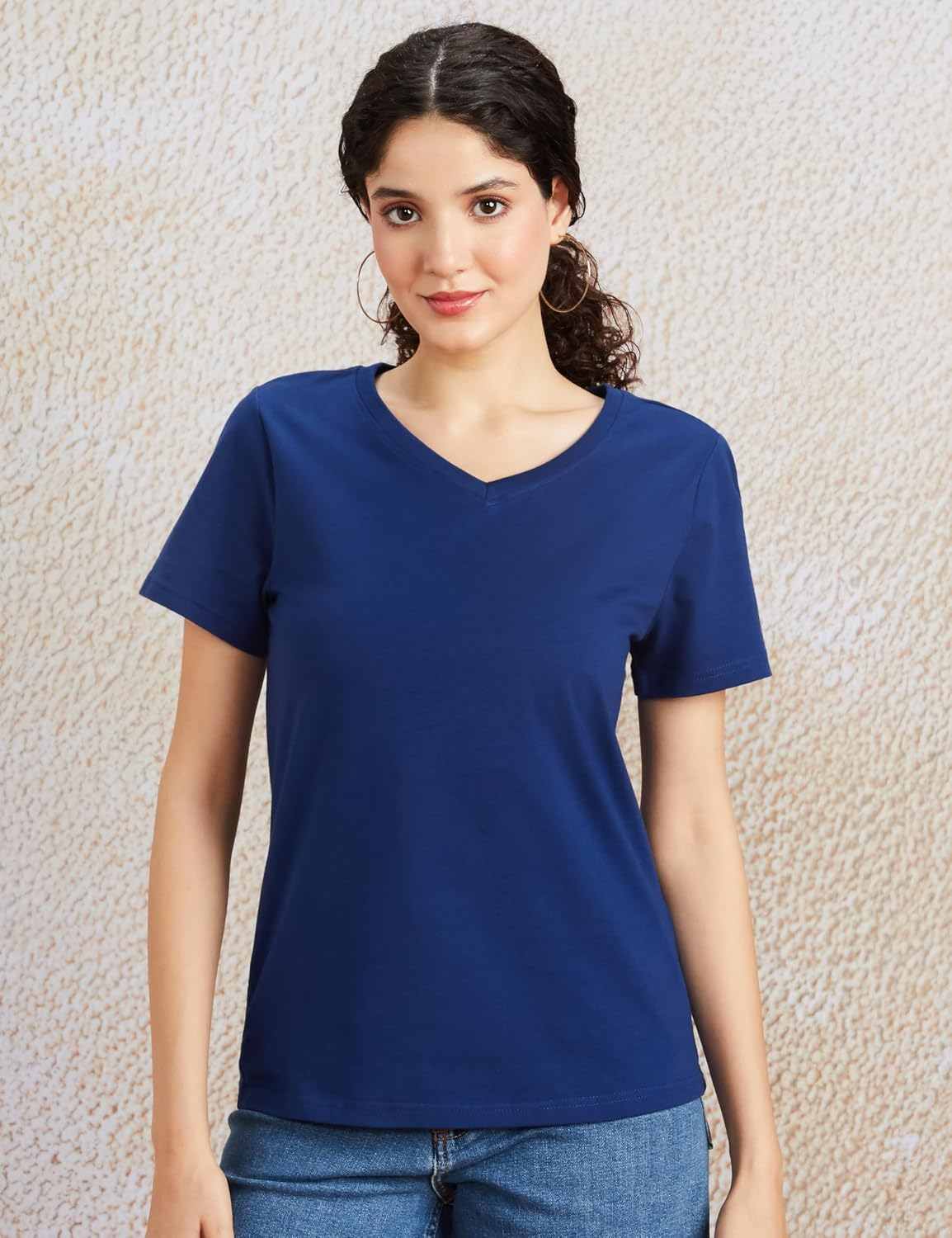 Symbol Women's Cotton-Stretch V-Neck T-Shirts - Pack of 2 - Image 94