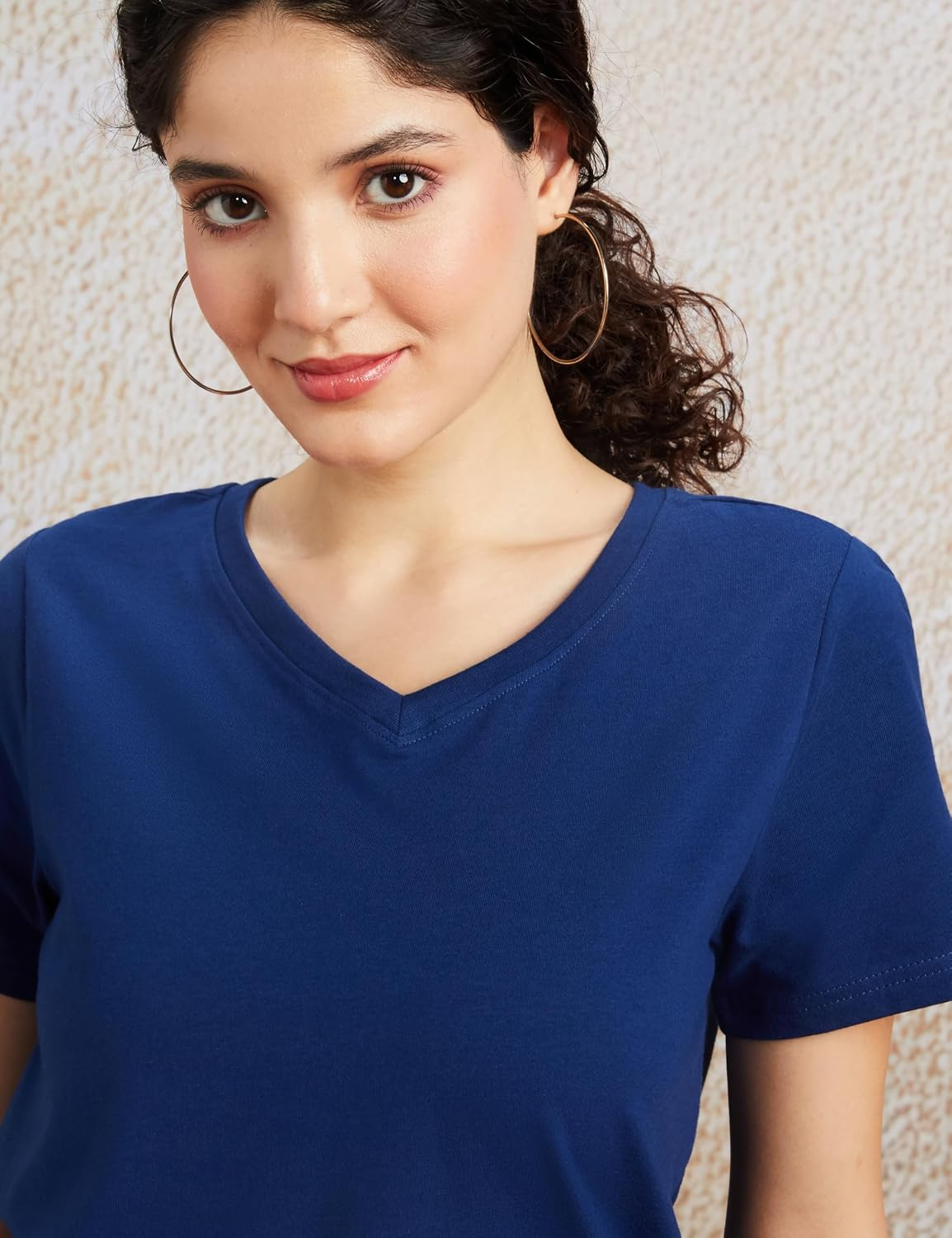 Symbol Women's Cotton-Stretch V-Neck T-Shirts - Pack of 2 - Image 97