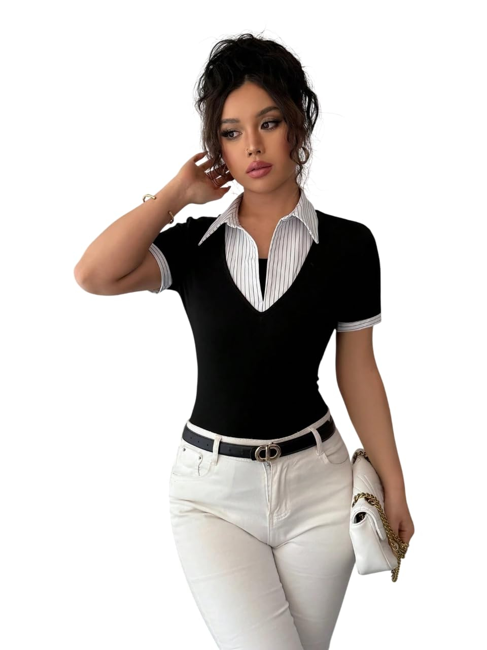 LITZO Women's Casual Cotton-Blend Shirt